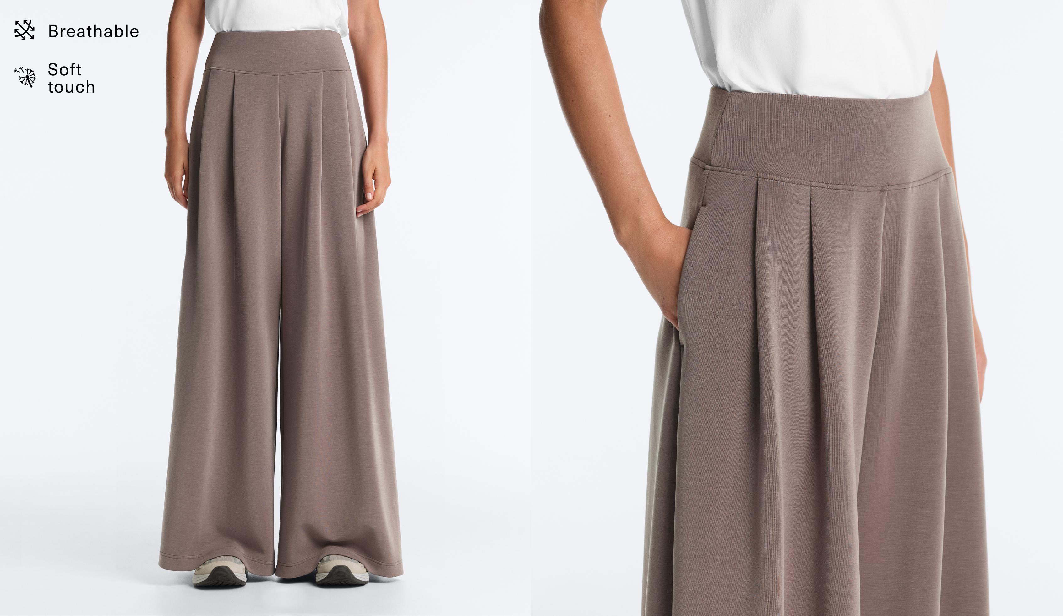 Soft-touch modal wide-leg trousers with corset waist