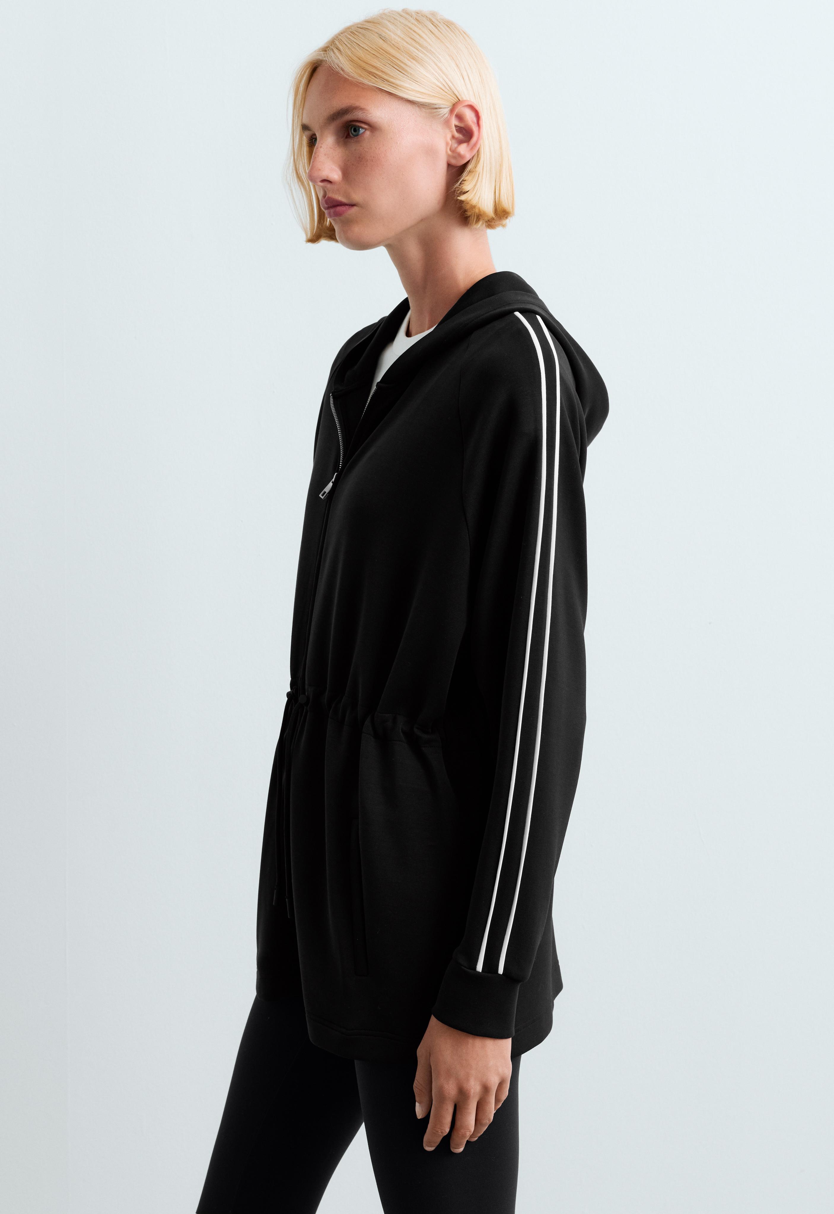 Chaqueta longa capucha modal