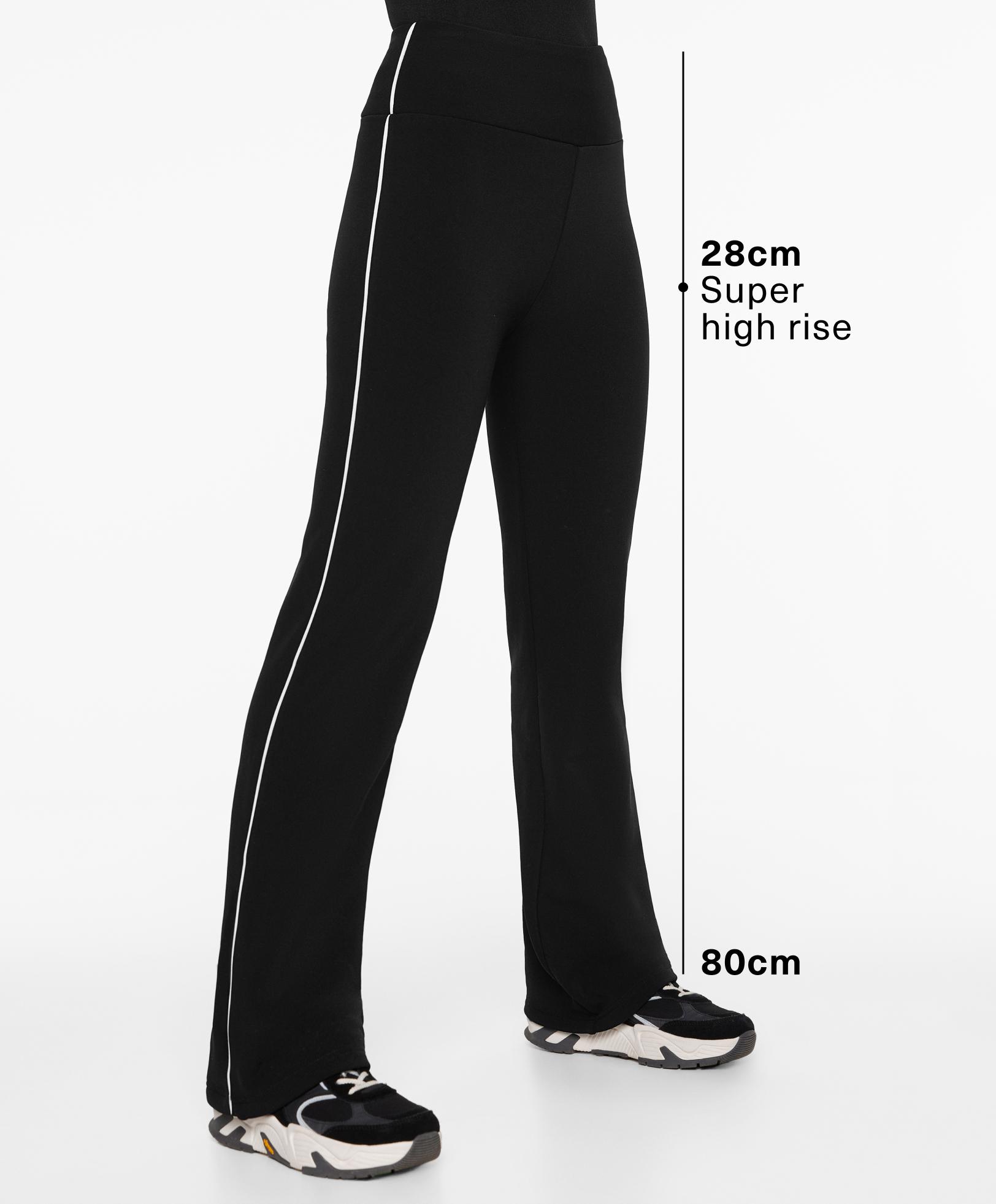 Super extra warm seamless bootcut trousers with piping