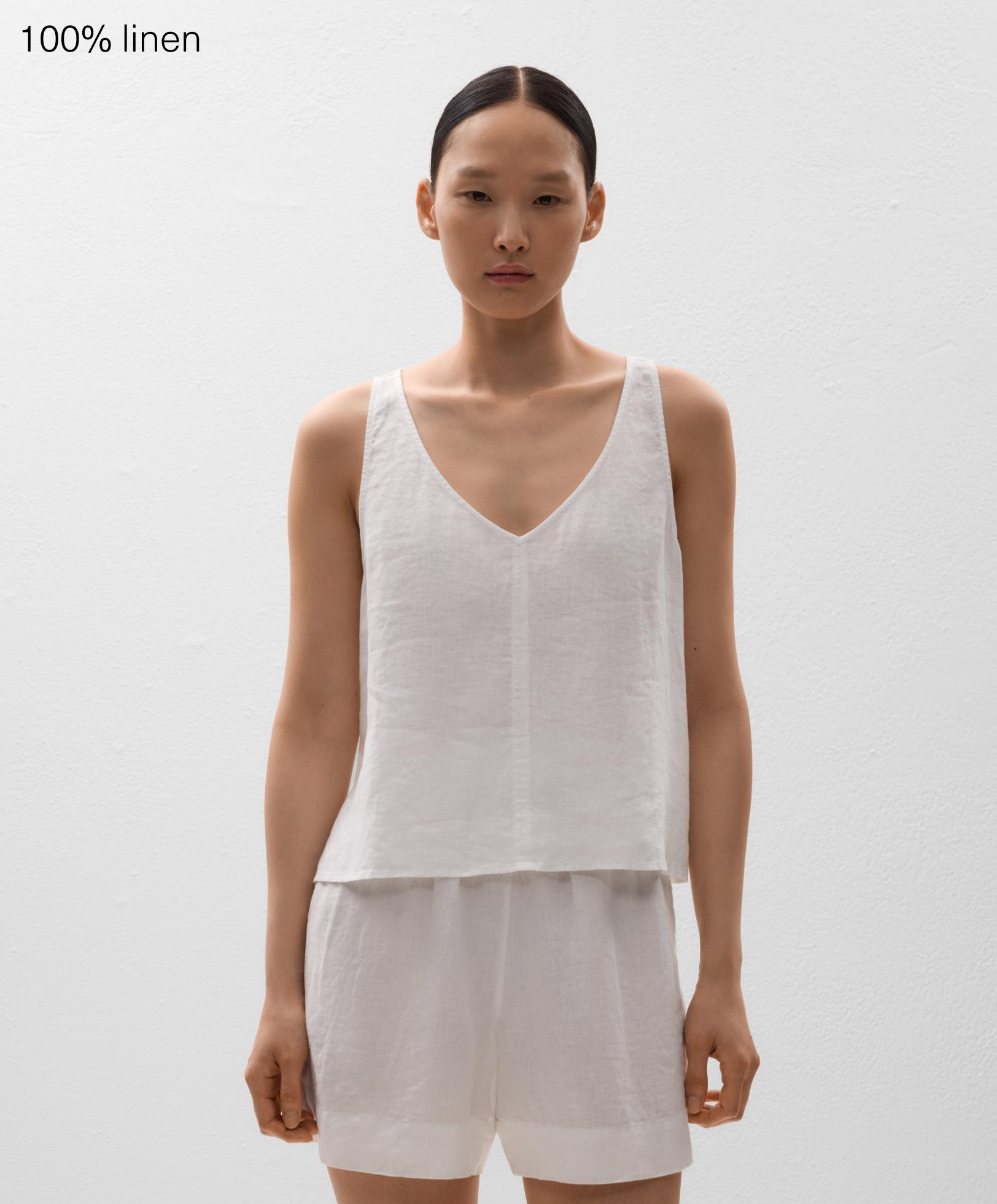 V-neck 100% linen top V-neck 100% linen top