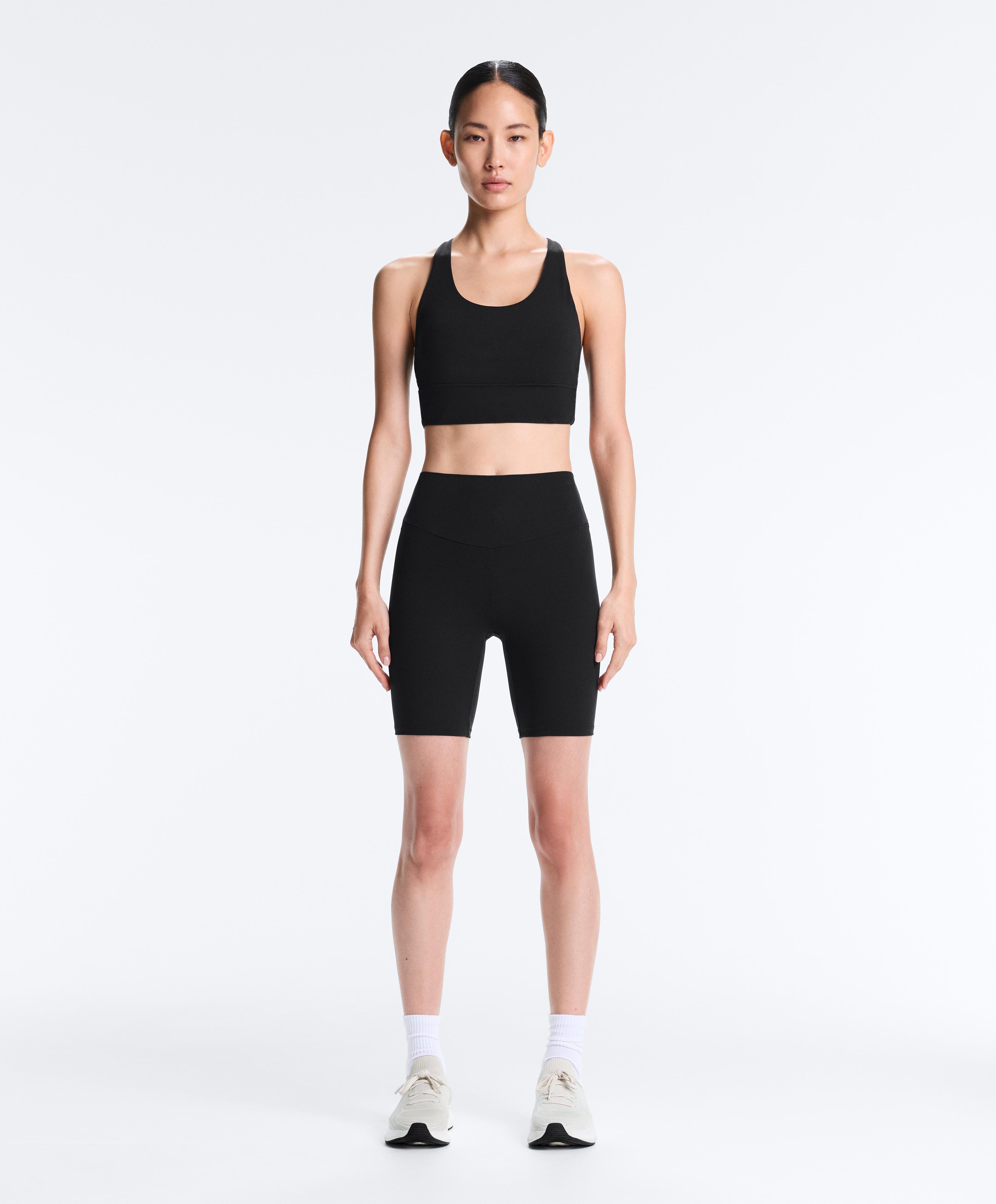 Comfortlux high-rise 20cm biker leggings — BLACK