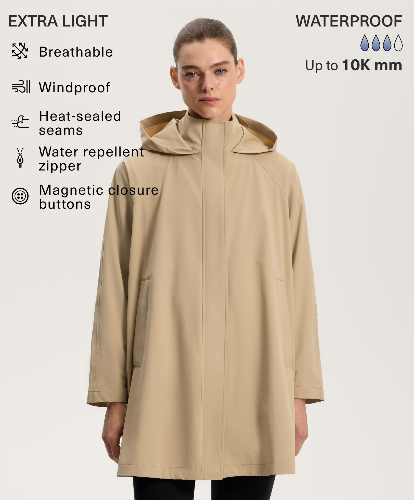 Extra lightweight 10k waterproof midi cape jacket Extra lightweight 10k waterproof midi cape jacket