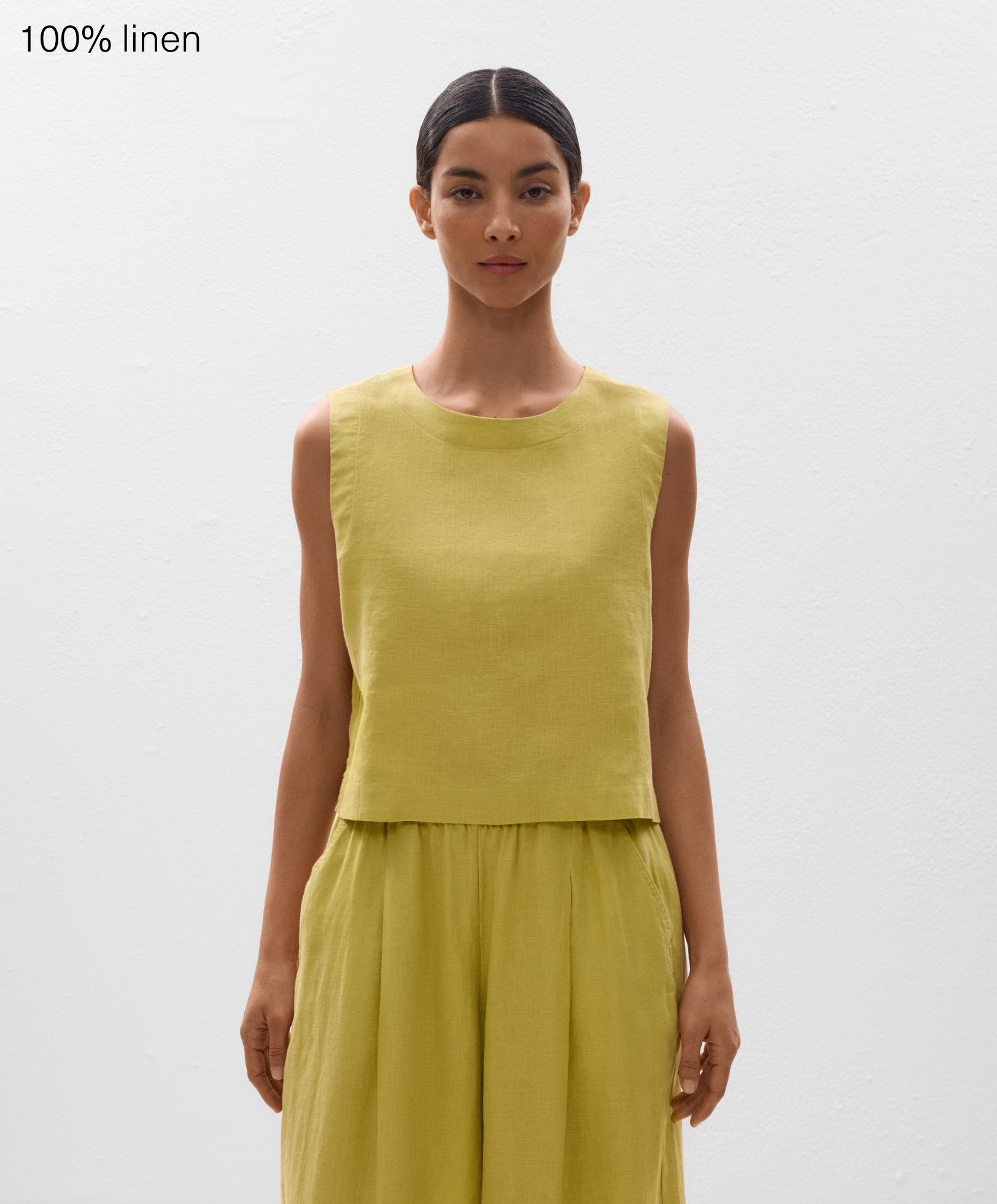 100% linen sleeveless top - Sale