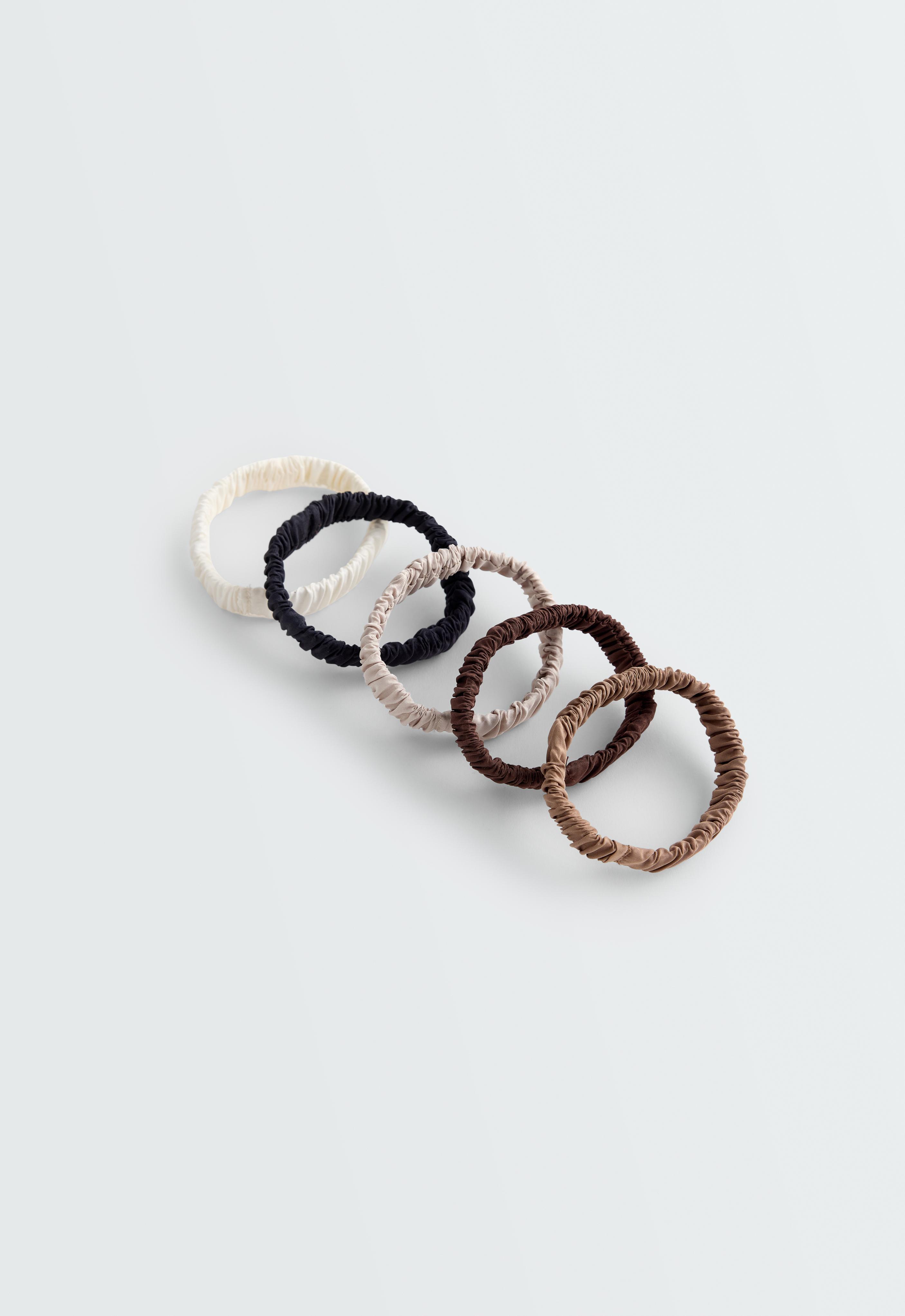 5 twist effect scrunchies — GRAPHITE