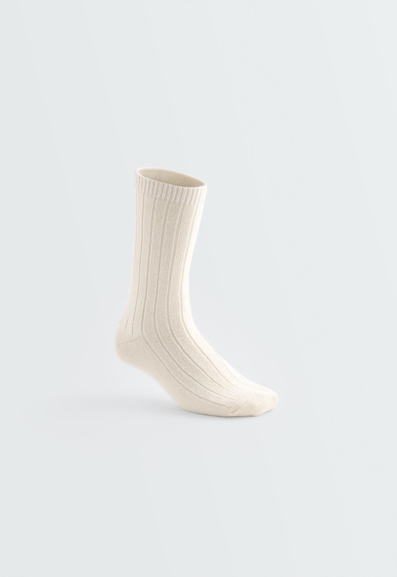 75% cashmere socks — ECRU
