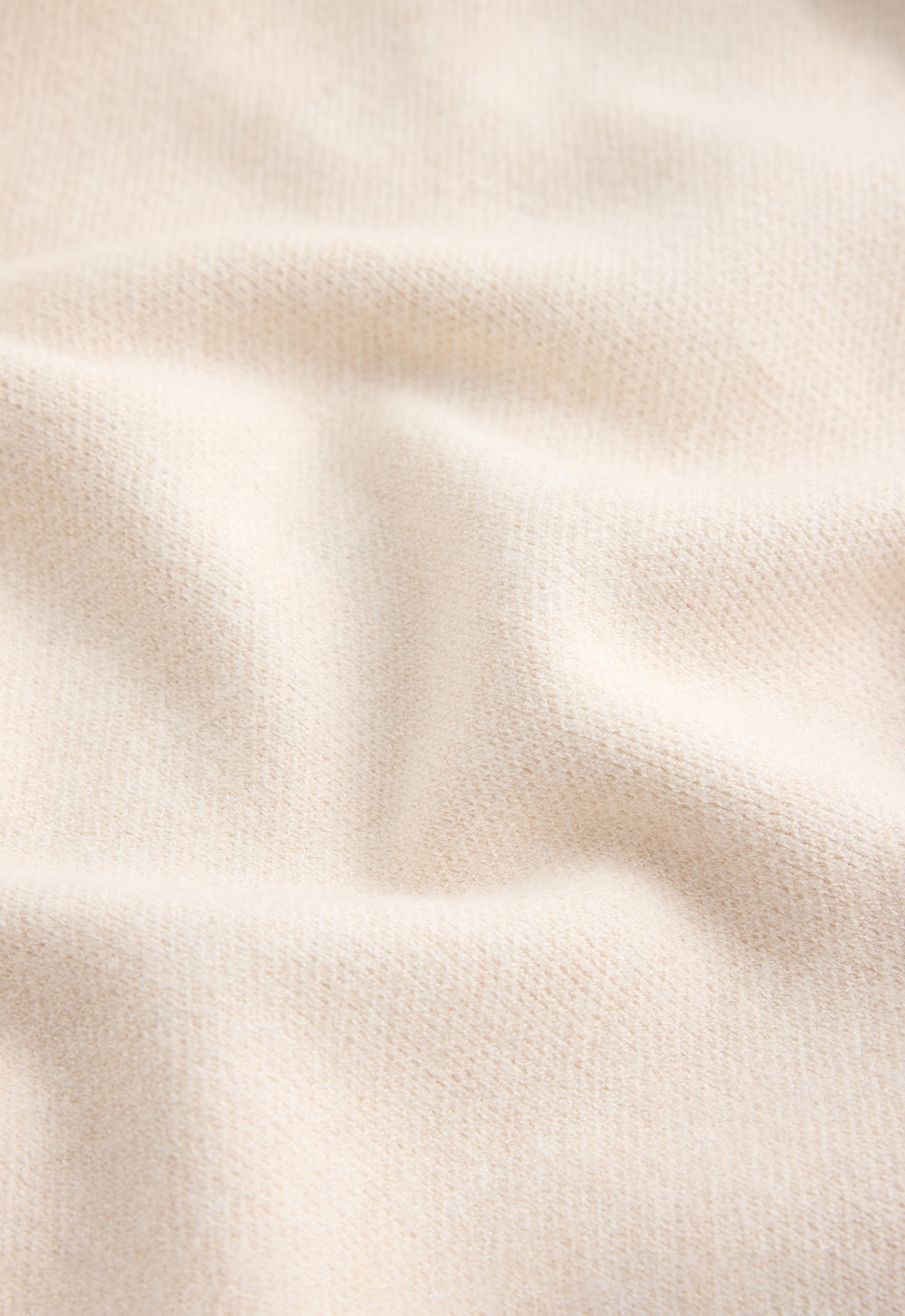 High-neck mixed knit jacket — ECRU
