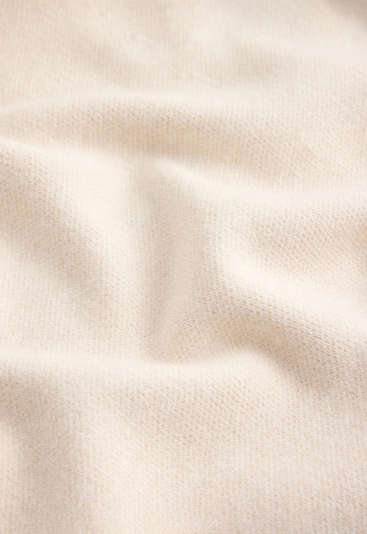 High-neck mixed knit jacket — ECRU