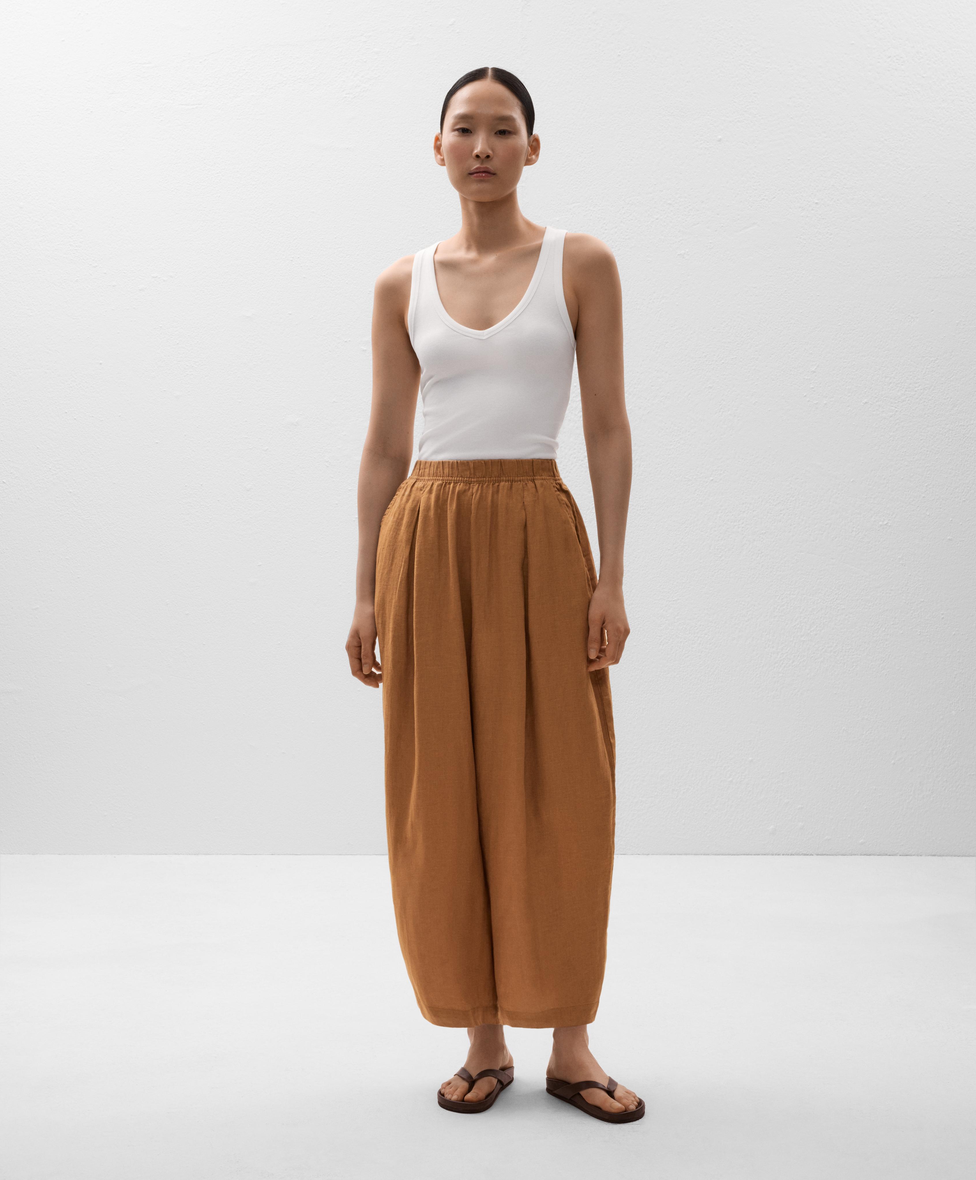 Crop balloon панталон 100% лен - Намаление Crop balloon панталон 100% лен - Намаление