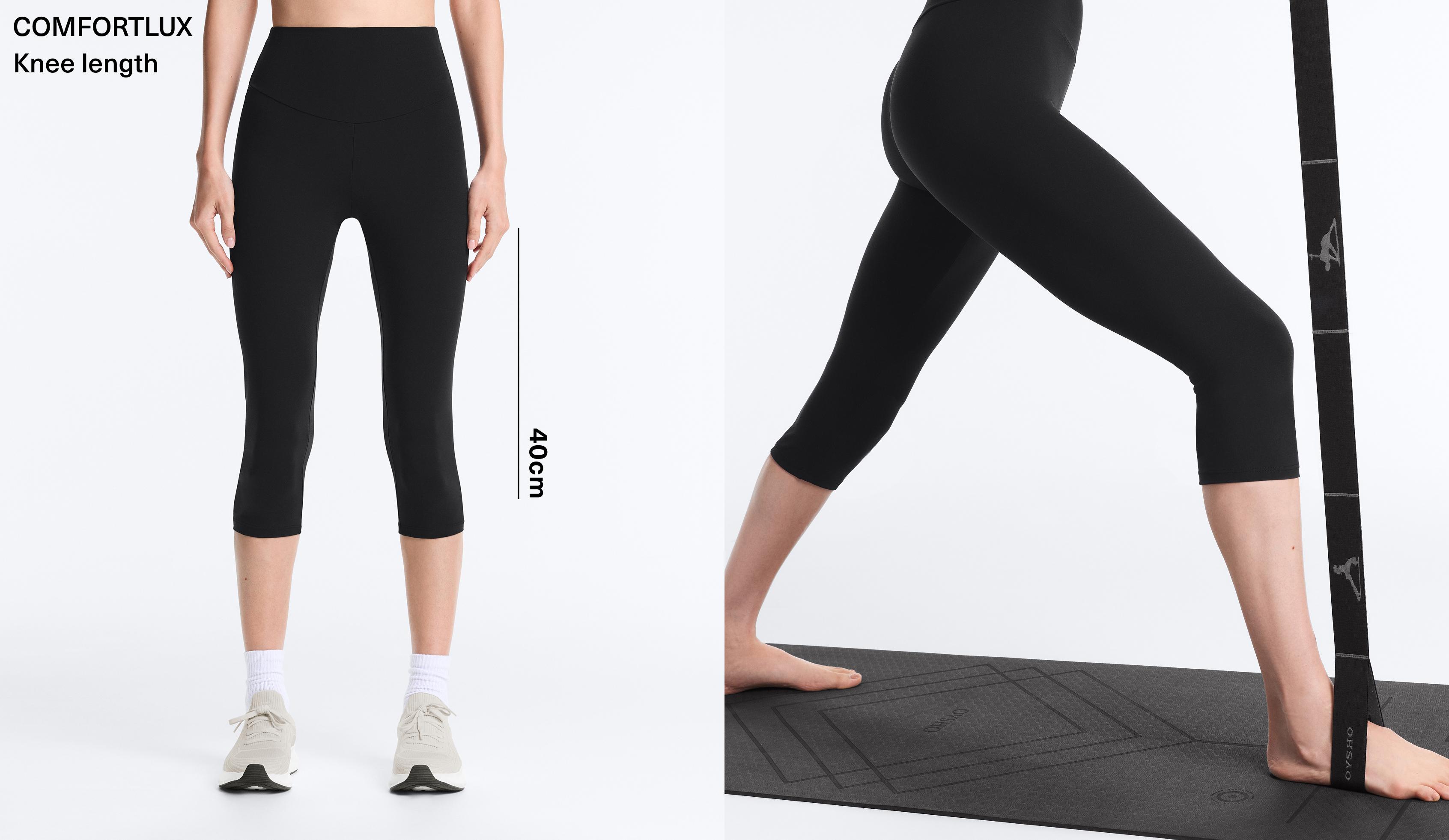Comfortlux high-rise 40cm knee-length leggings — BLACK
