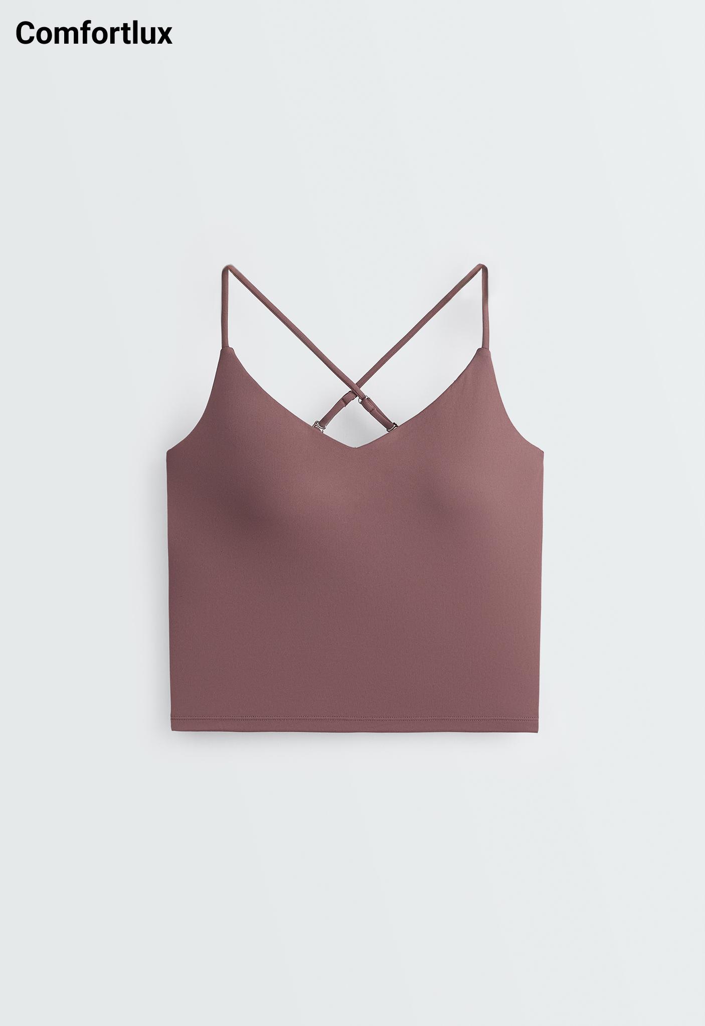Comfortlux tank top with adjustable straps — MAUVE-TAUPE