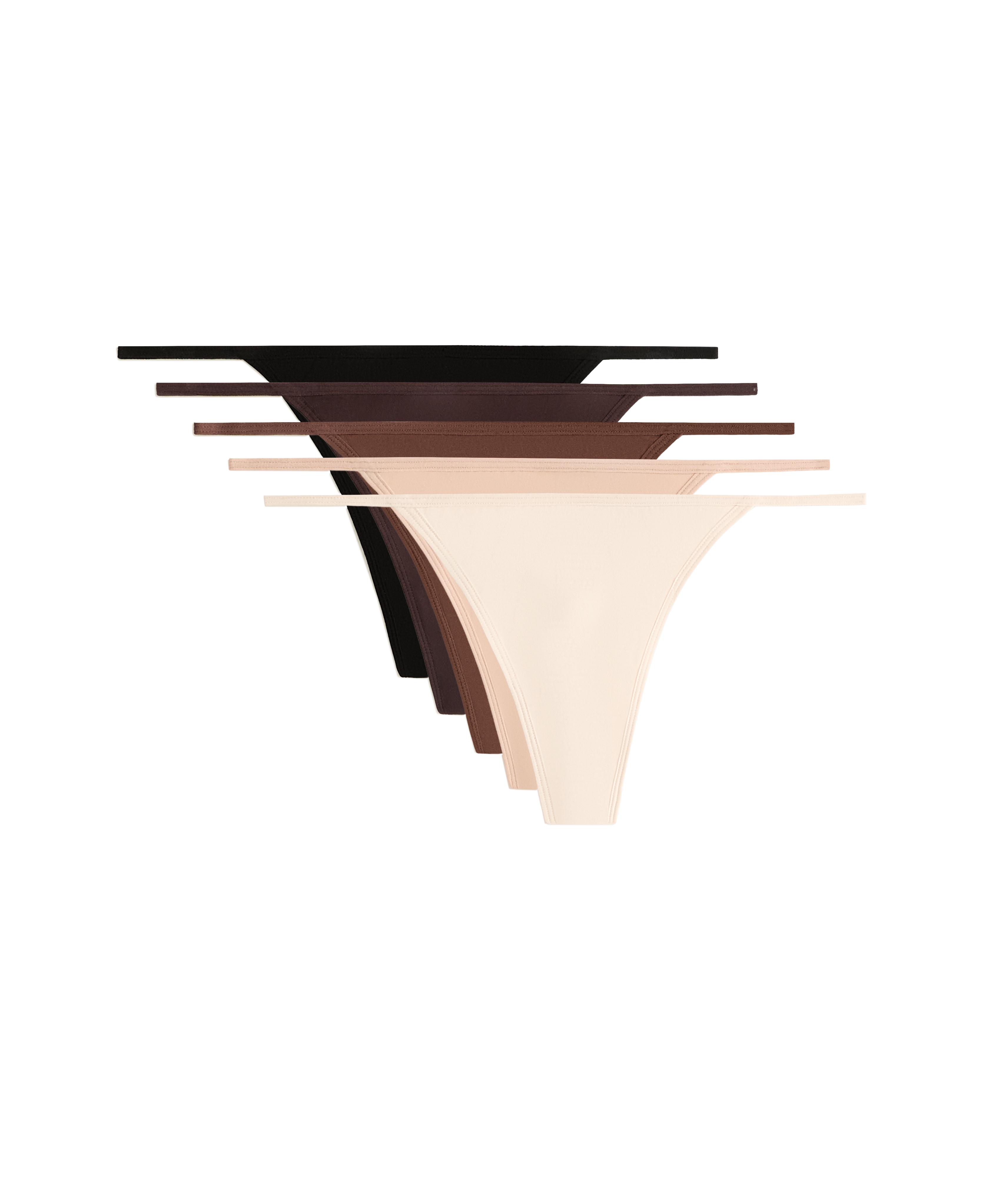 5 polyamide blend thongs — BEIGE