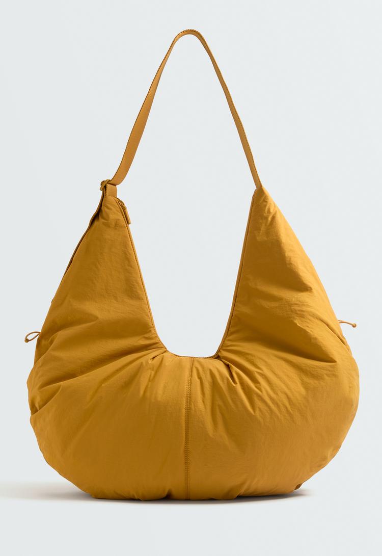 Gathered shopper bag — MUSTARD