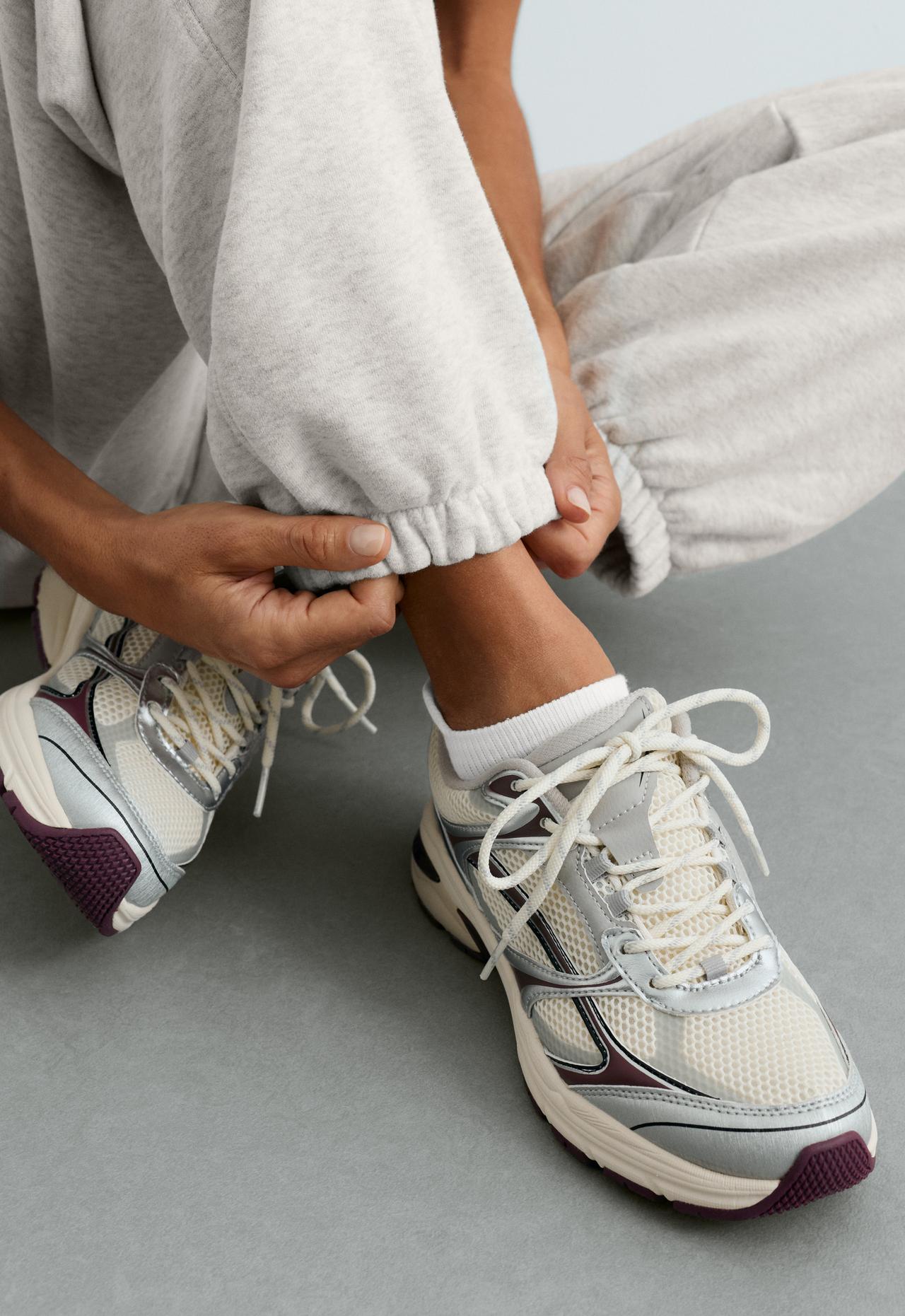 3 pairs of cotton blend Sneaker socks with heel tab — PLUM