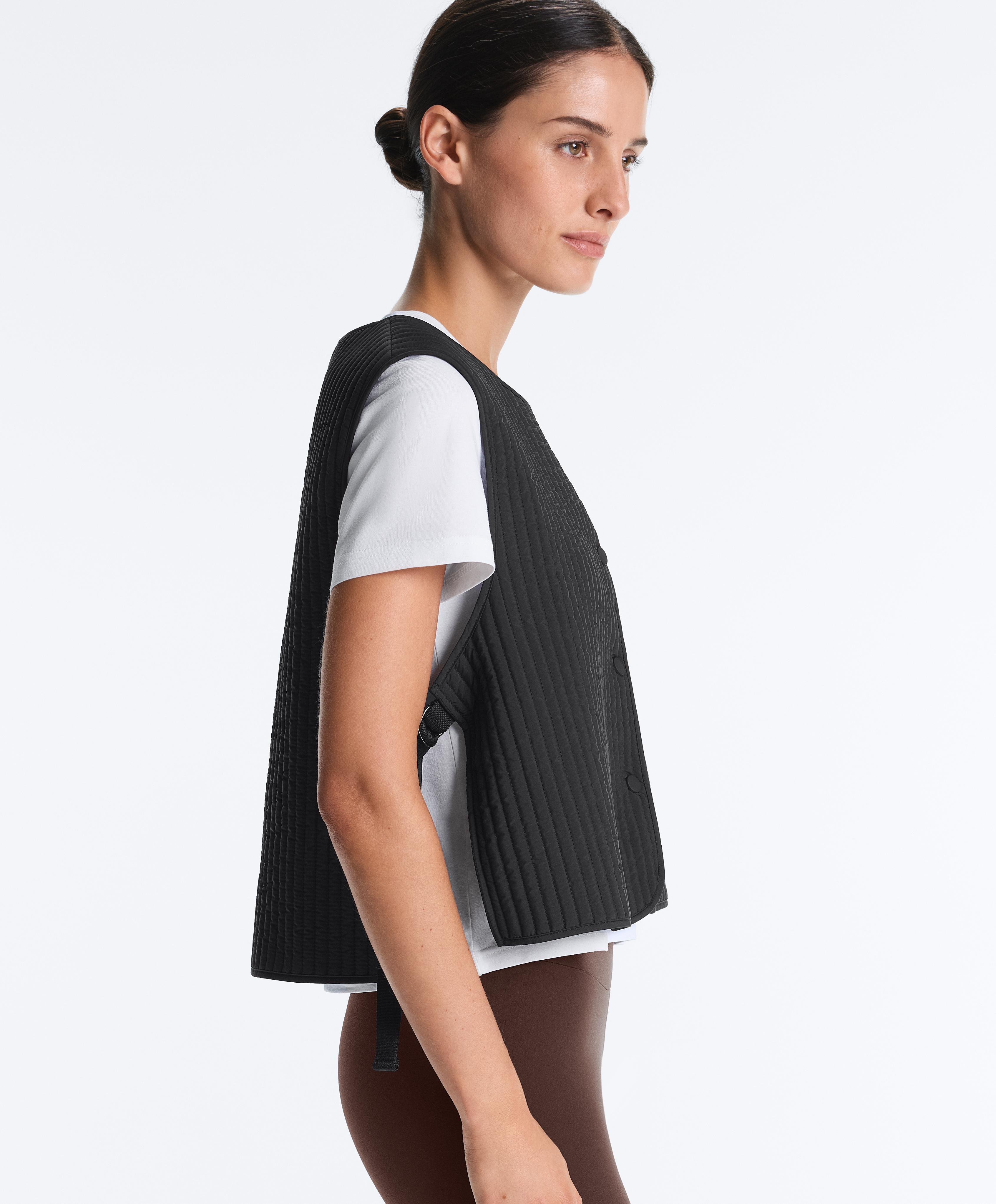 Thin padded nylon gilet — BLACK