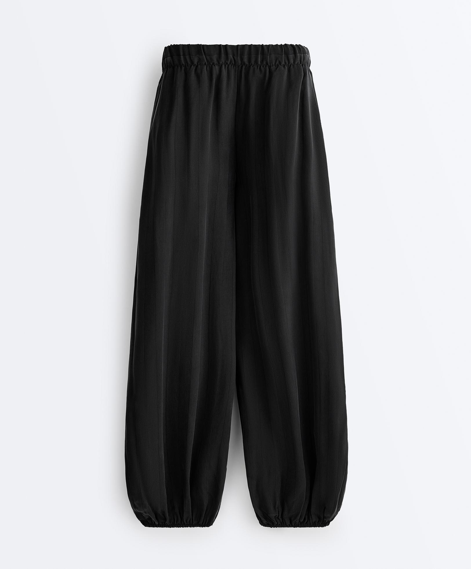 100% Cupro bloomer trousers — BLACK