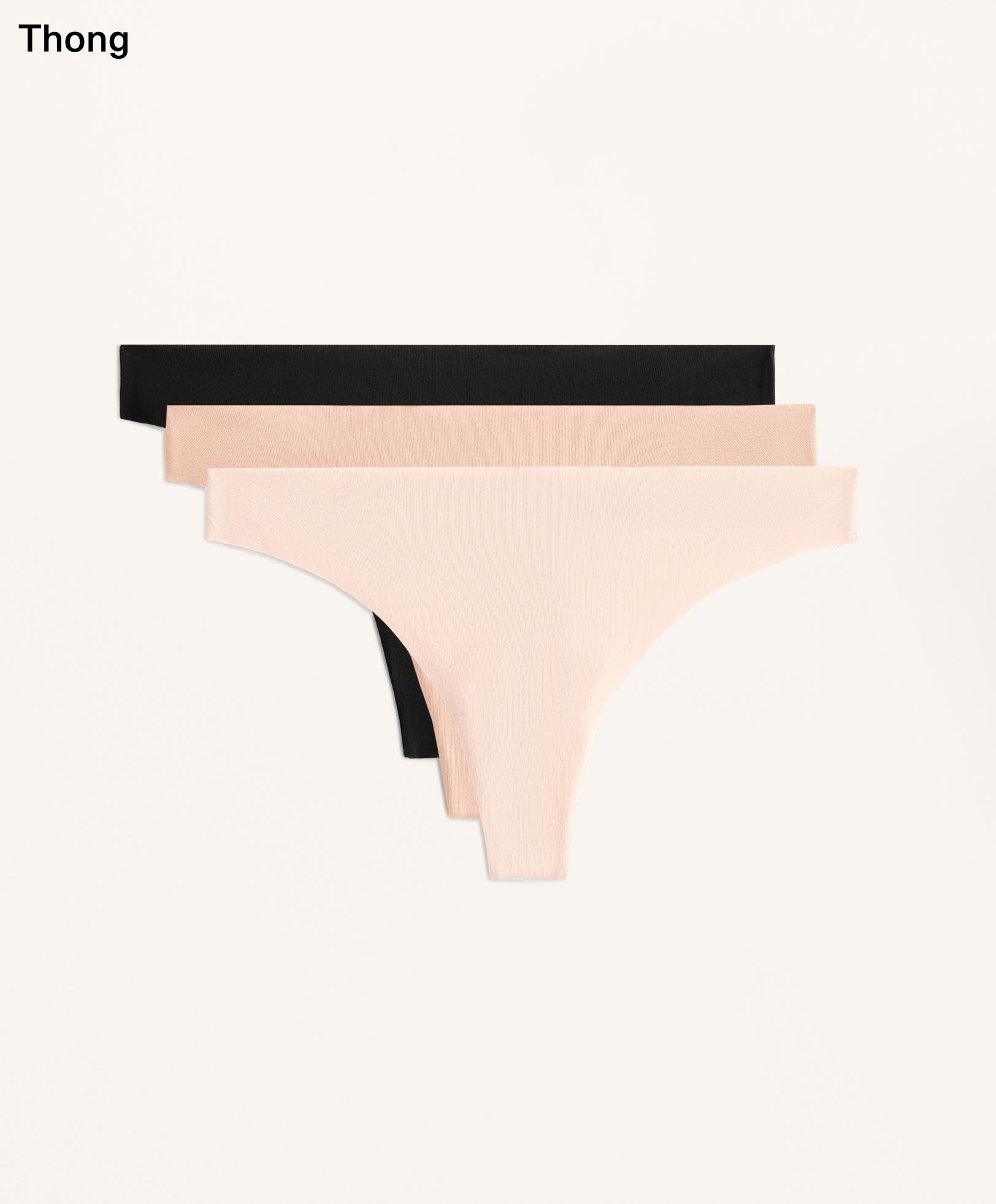 3 unsichtbare Tanga-Slips aus Baumwollmischgewebe