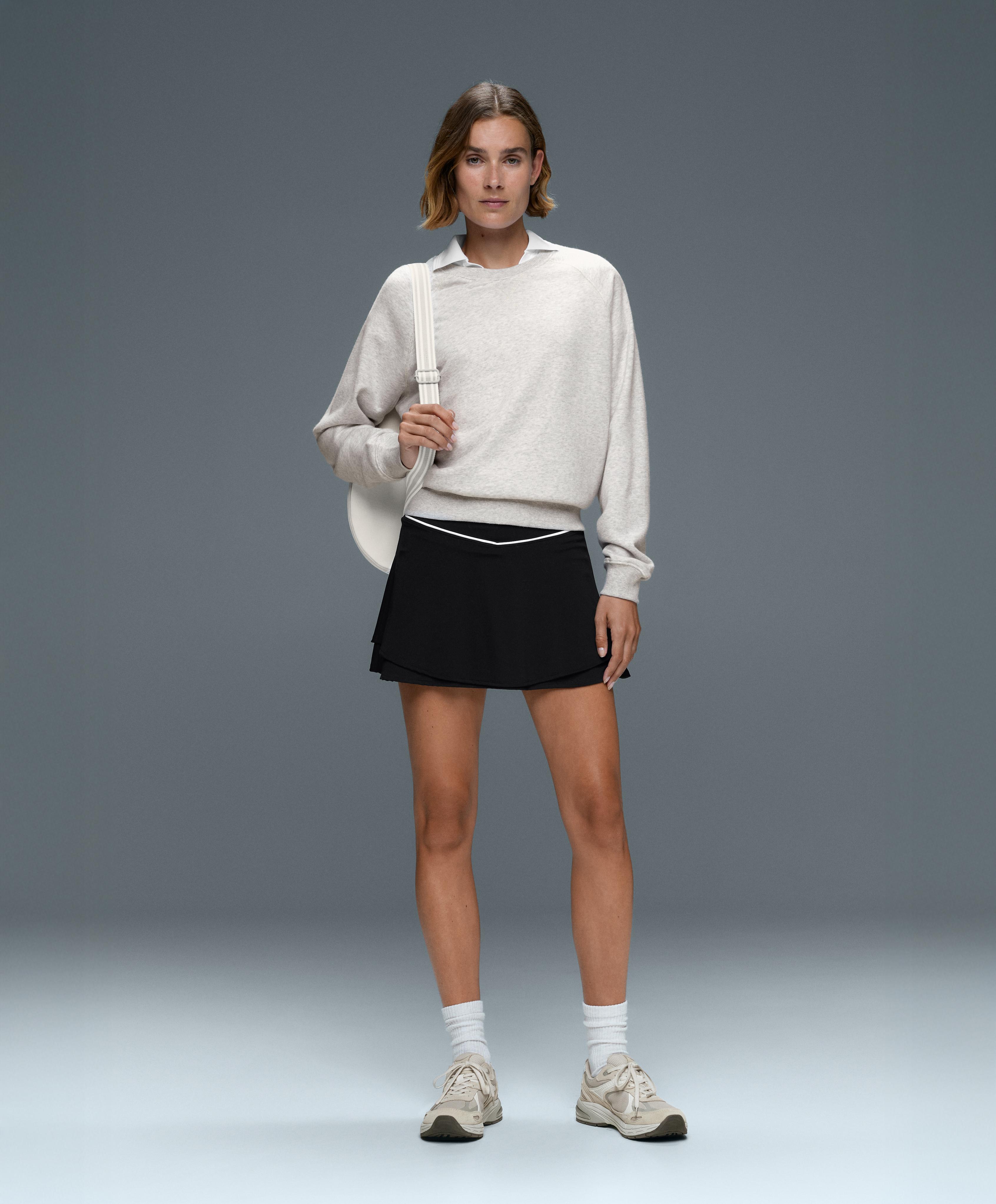 Double layer high rise short skirt — BLACK