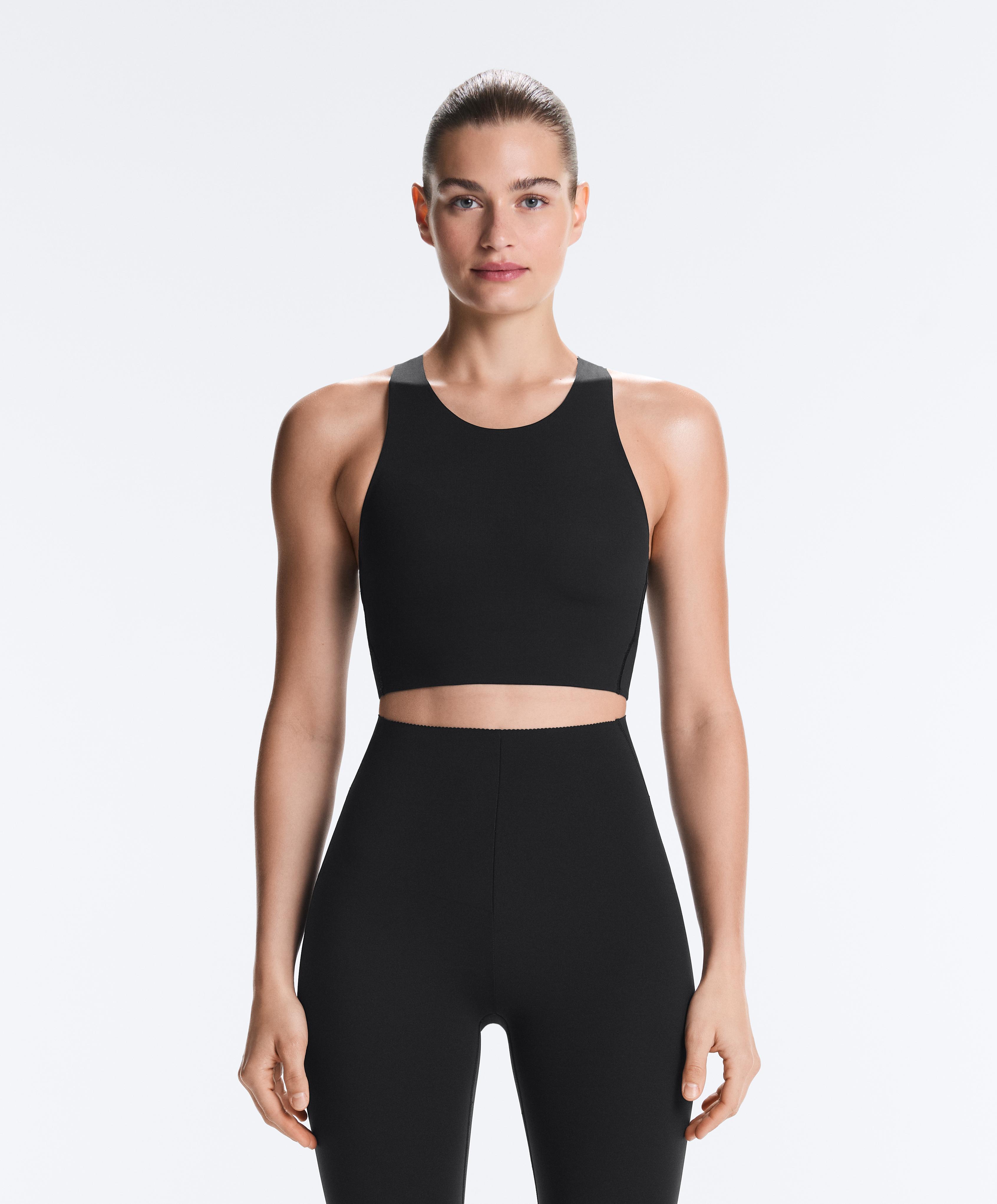 Light Touch crossover back tank top — BLACK