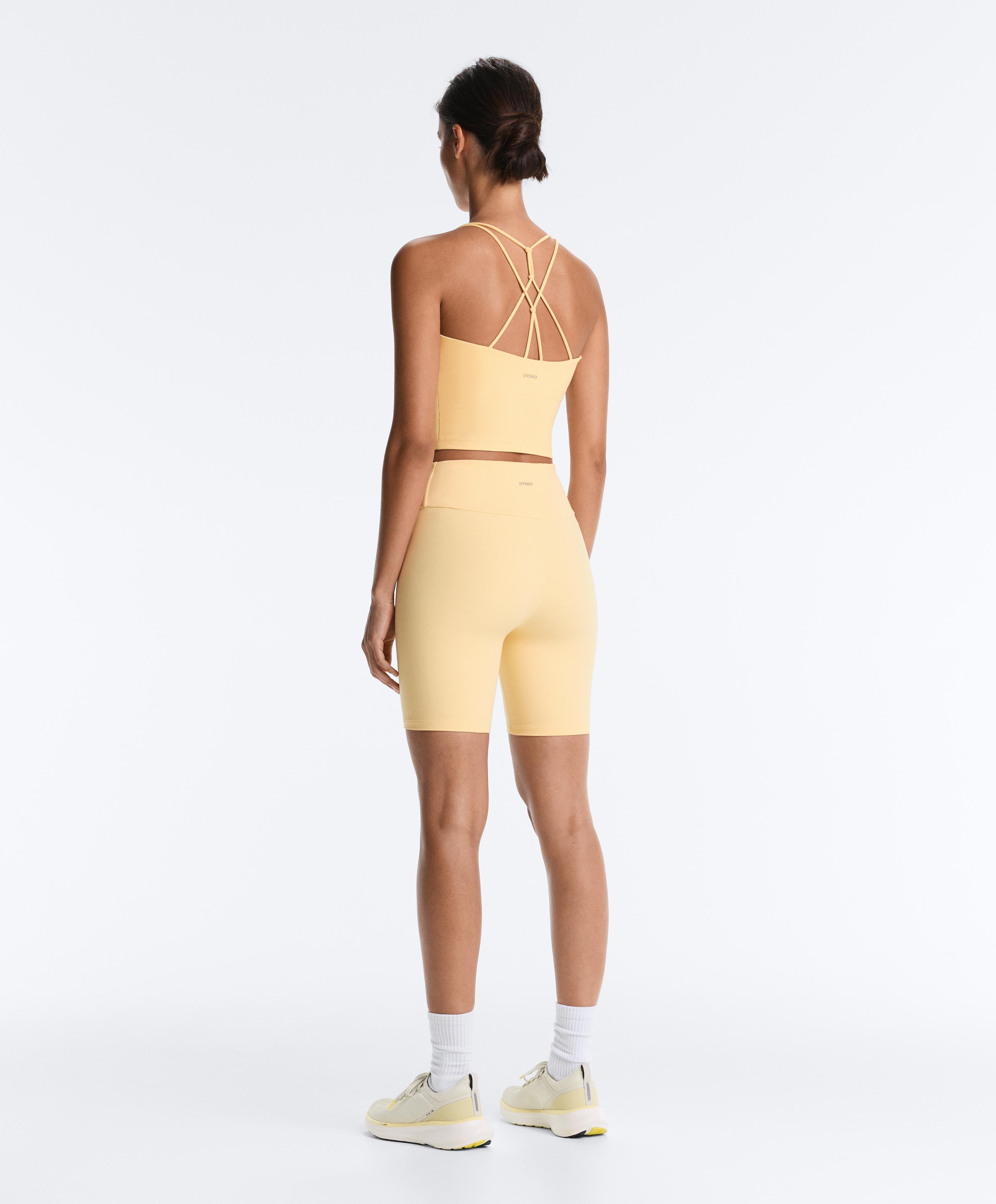 Comfortlux crossover strap tank top — PALE YELLOW