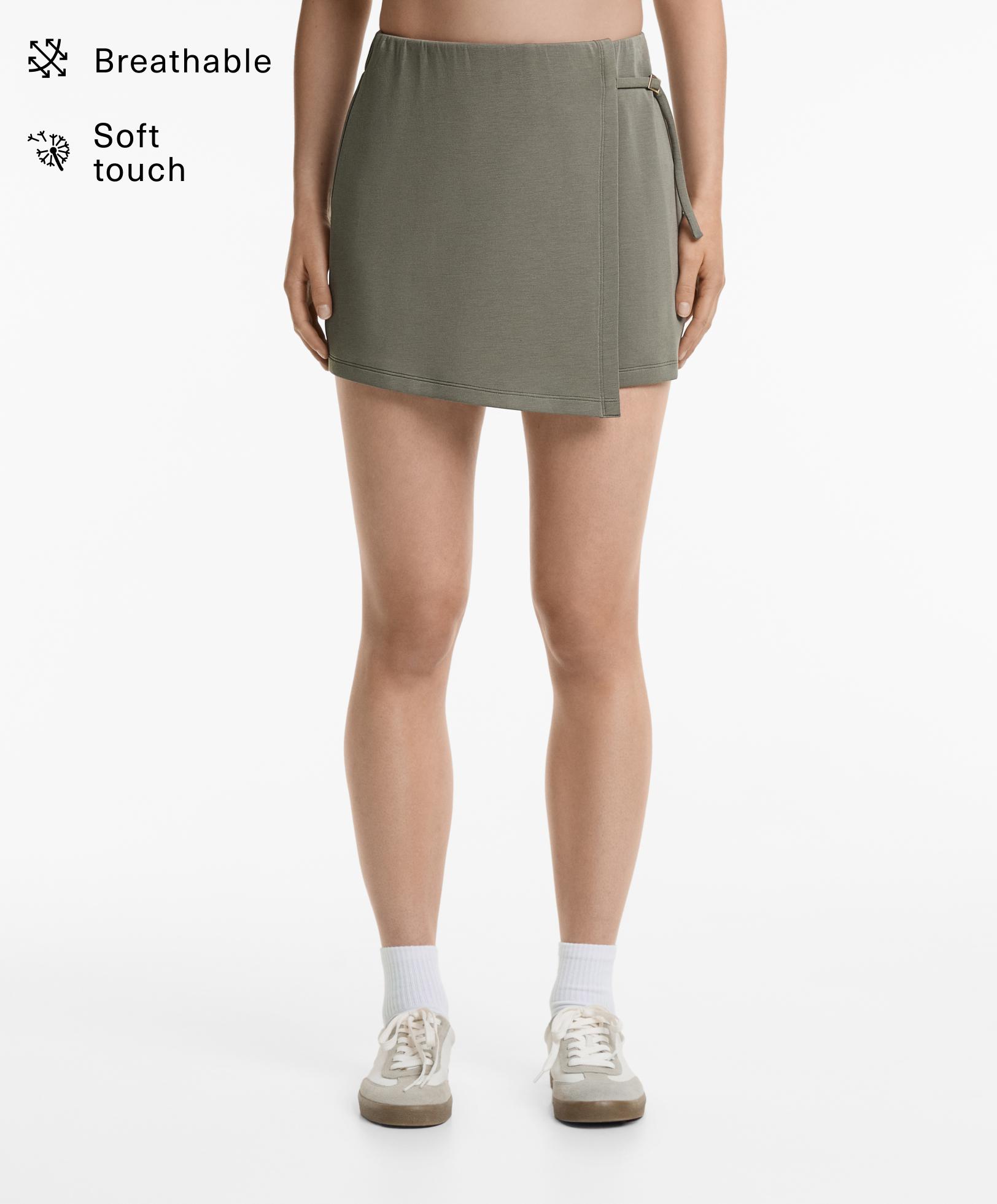 Trouser skirt with soft-touch modal and buckle Trouser skirt with soft-touch modal and buckle