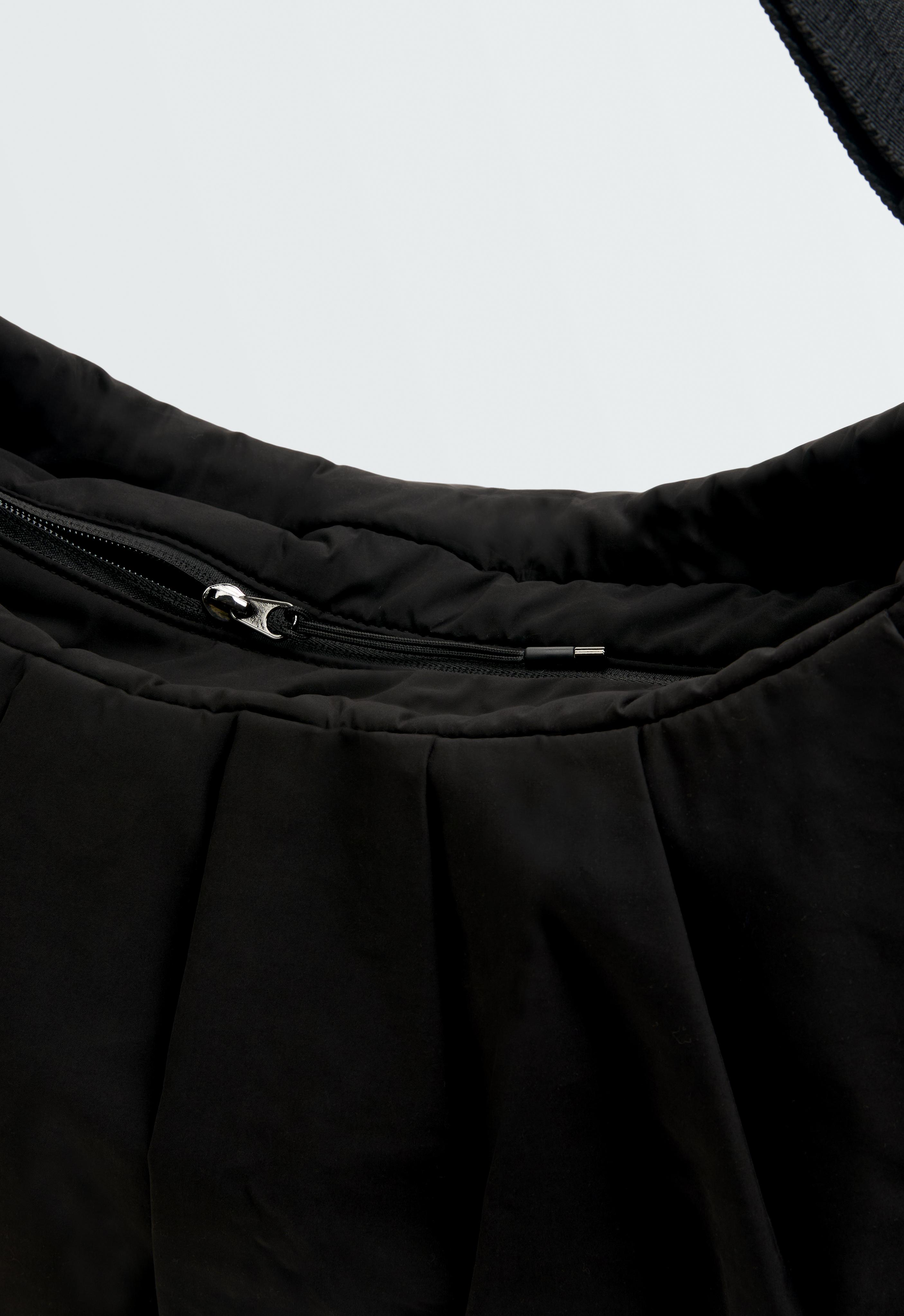 Shopper bag with side pockets — BLACK