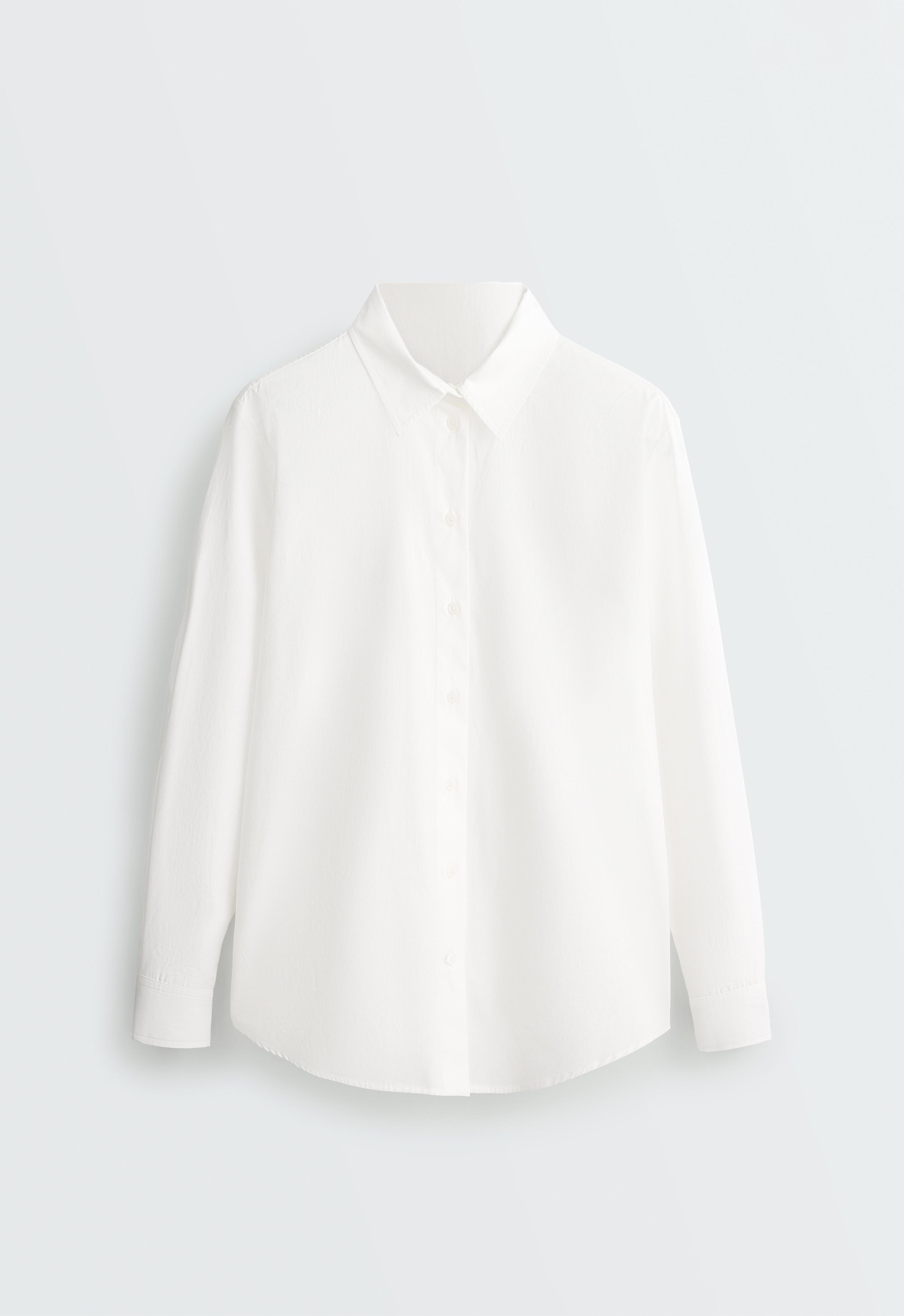 100% cotton long-sleeved shirt — WHITE 