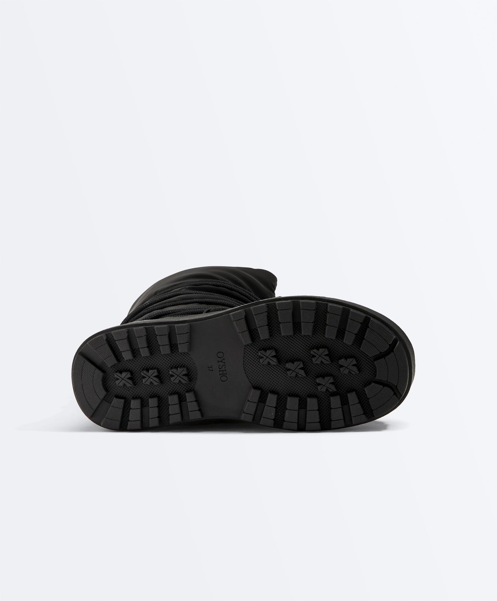 Laced nylon après-ski boots — BLACK
