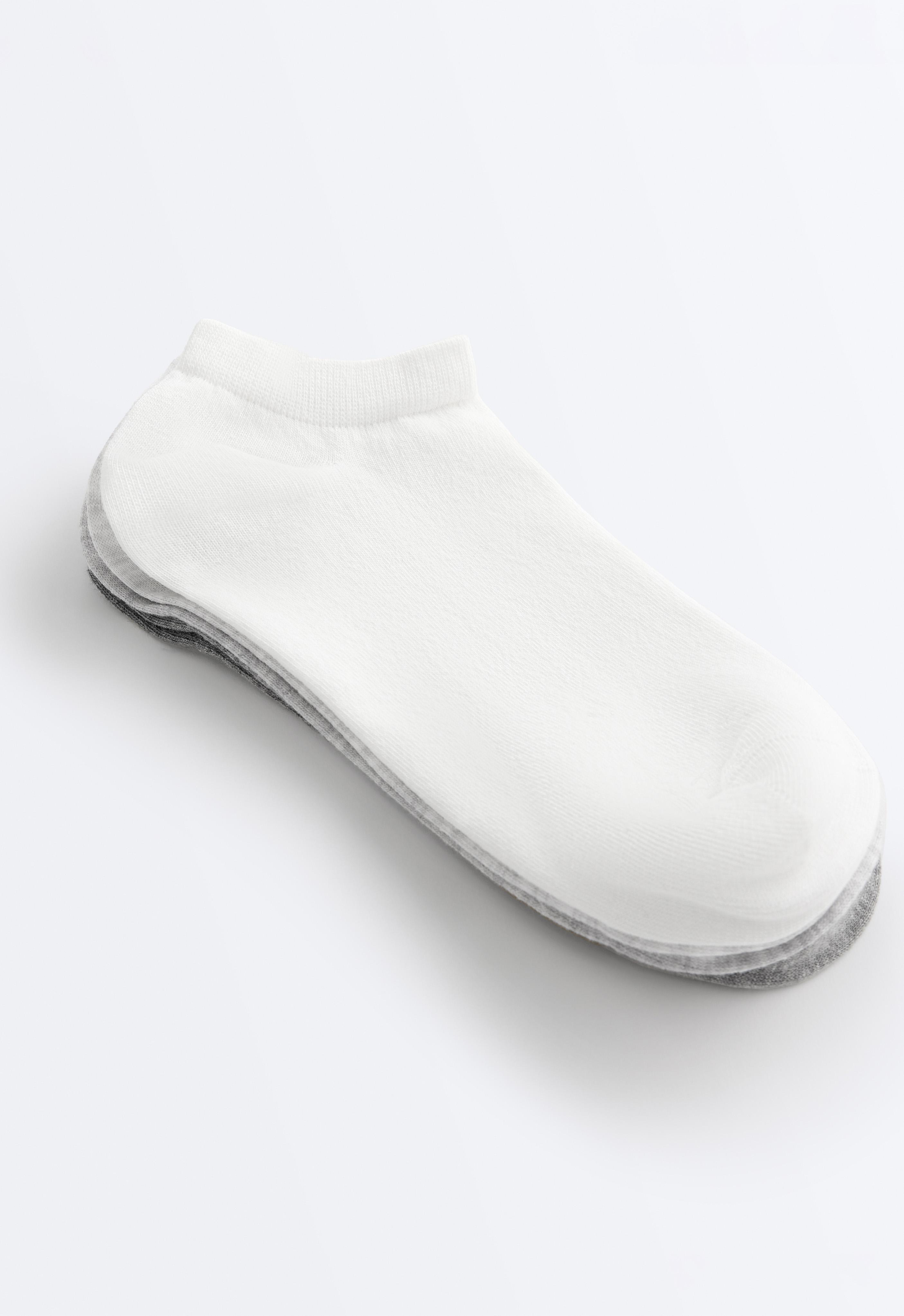 5 pairs of cotton sneaker socks — PALE GREY MELANGE