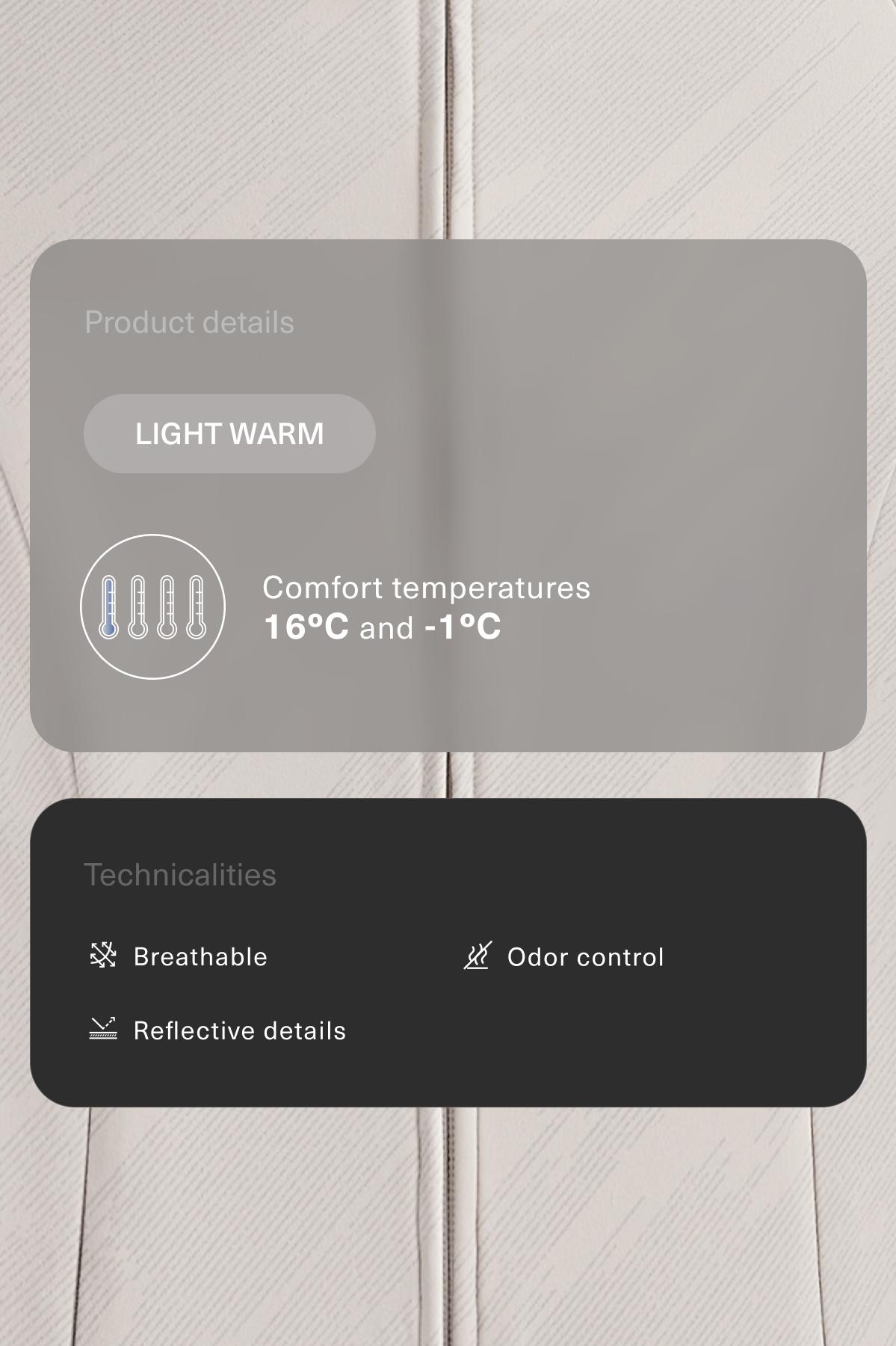 Light warm reflective technical jacket — TAUPE