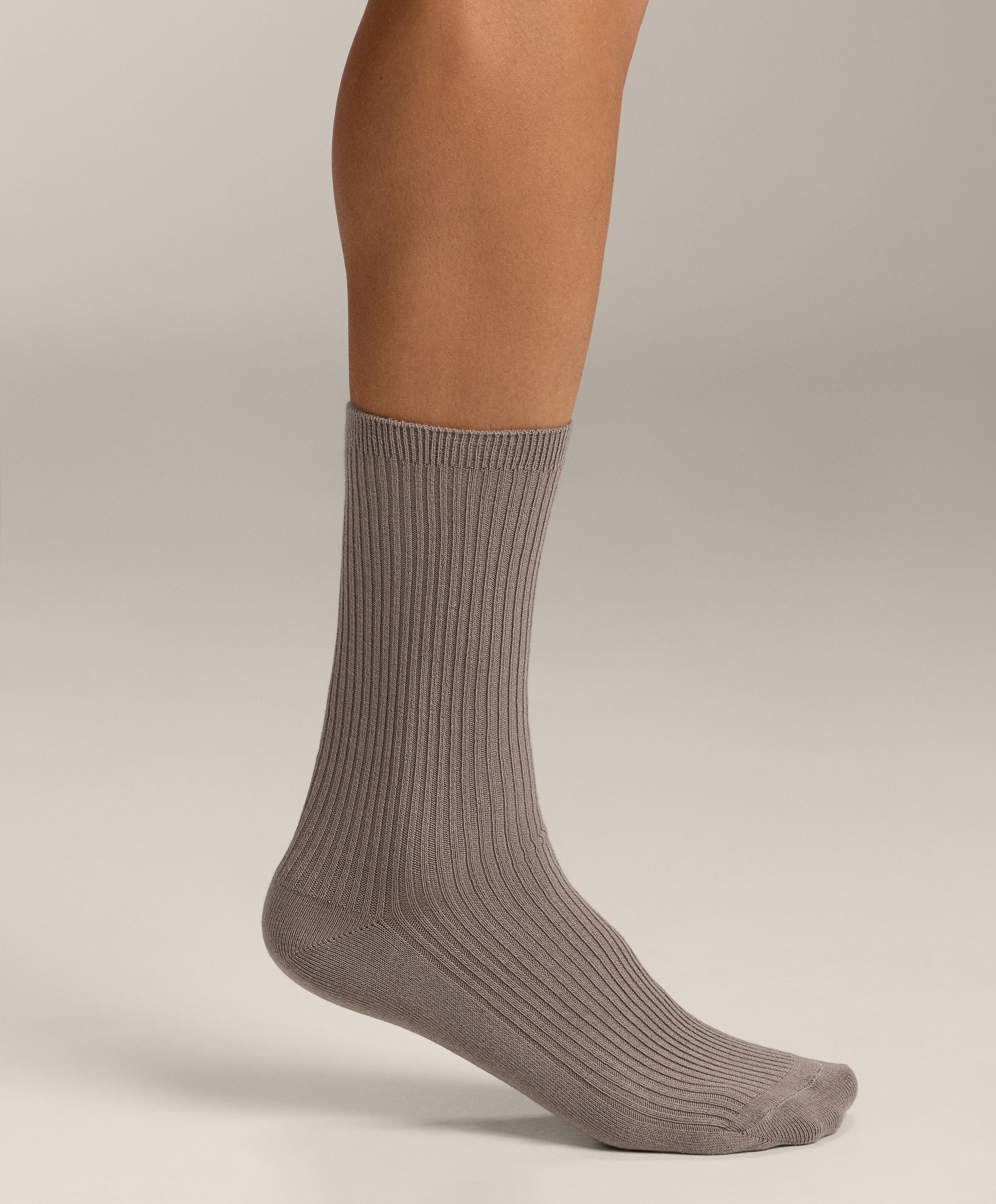 5 pairs of cotton blend classic socks — GREEN BEIGE