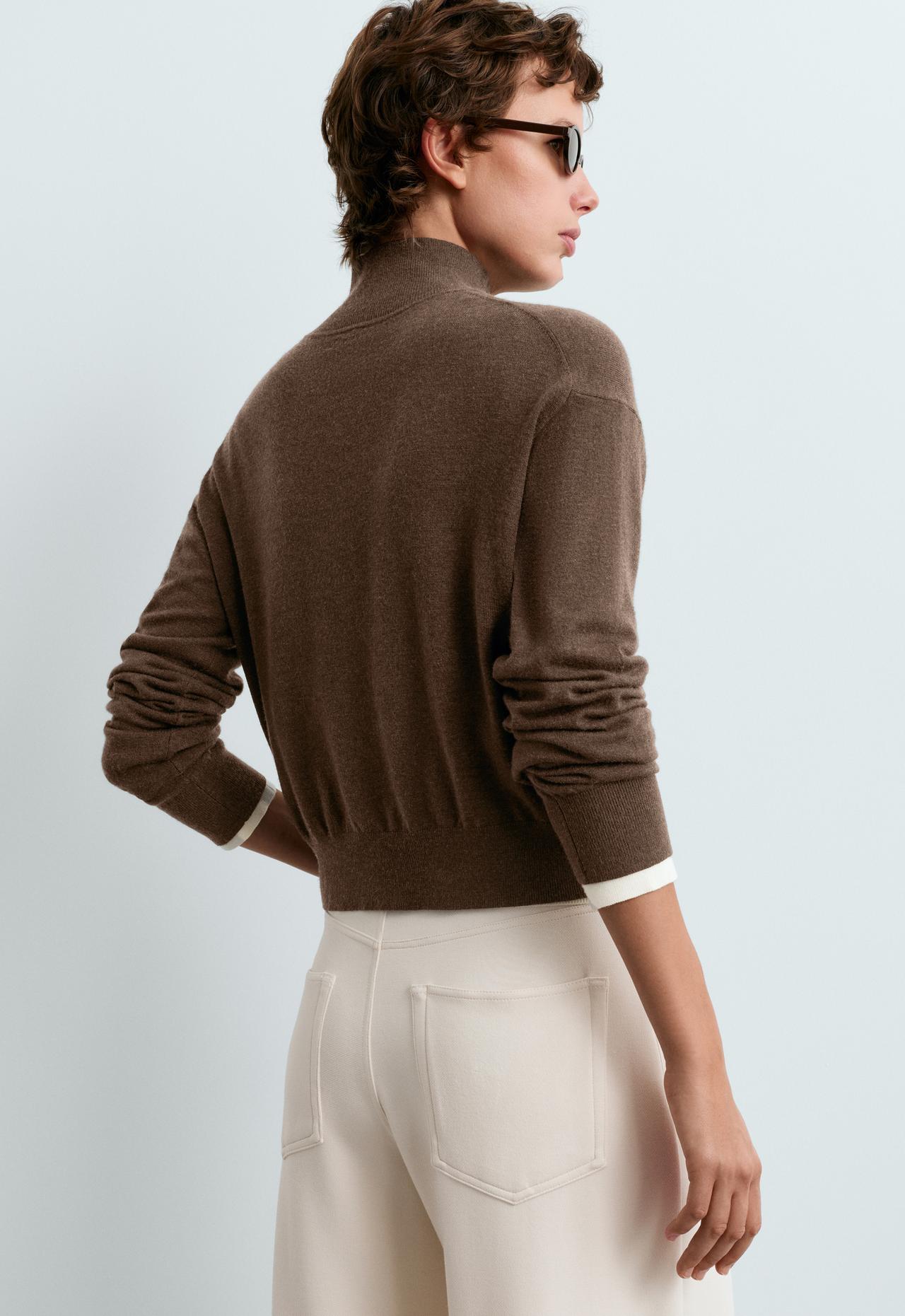 Buttoned knit jacket — TAUPE
