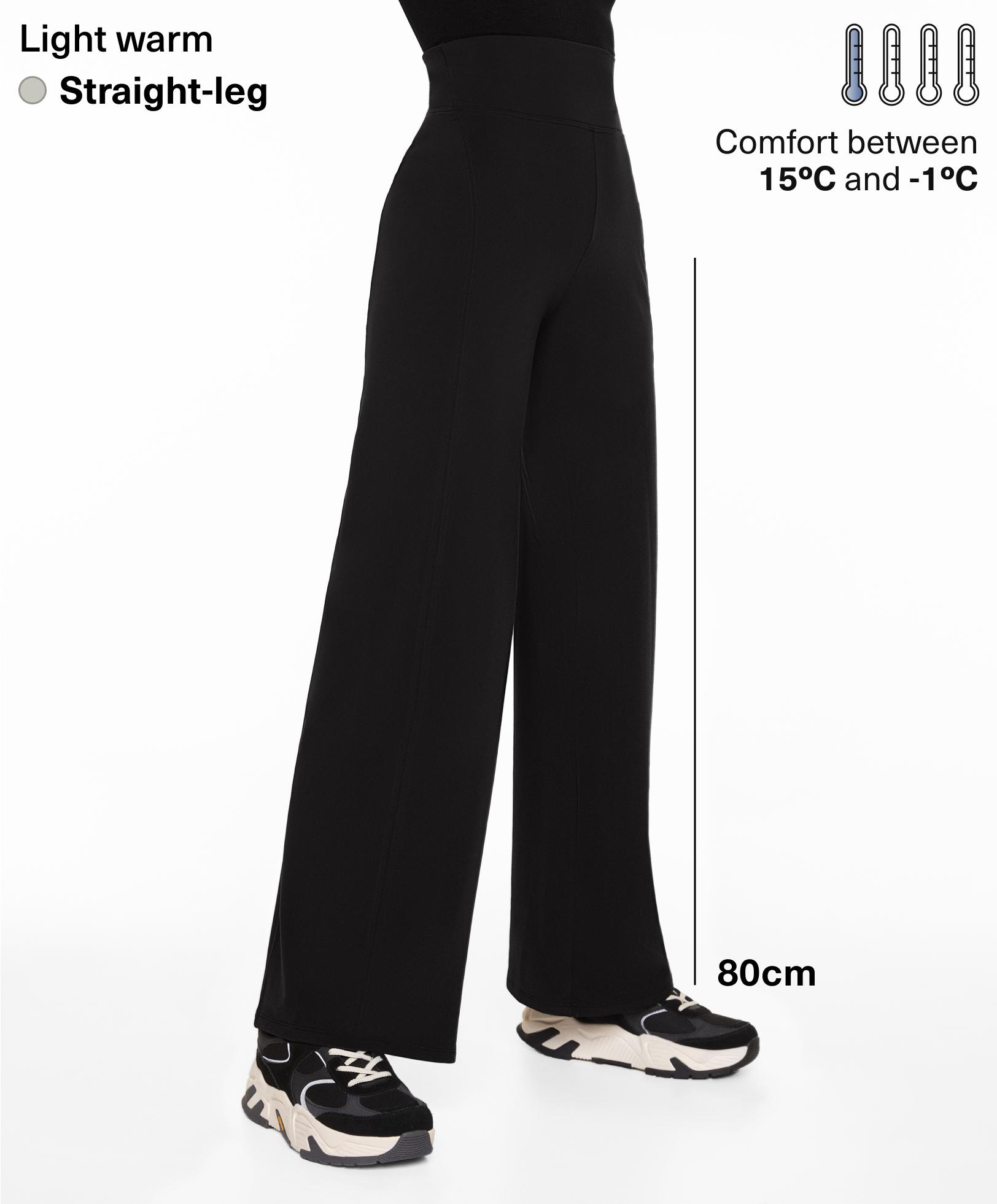 Light warm super-high-rise straight-cut trousers - Розпродаж