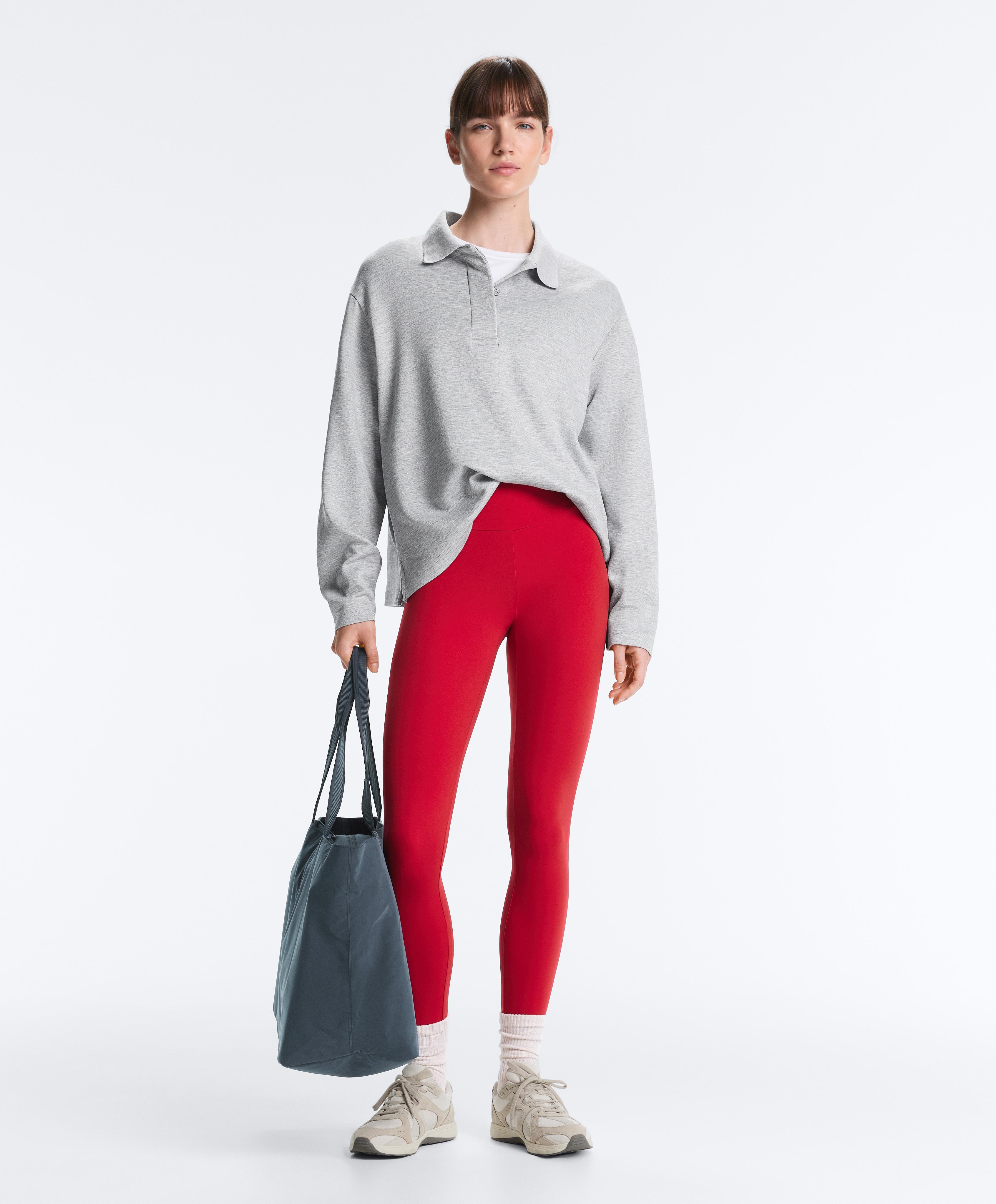 Comfortlux high-waisted ankle-length leggings — BRIGHT RED