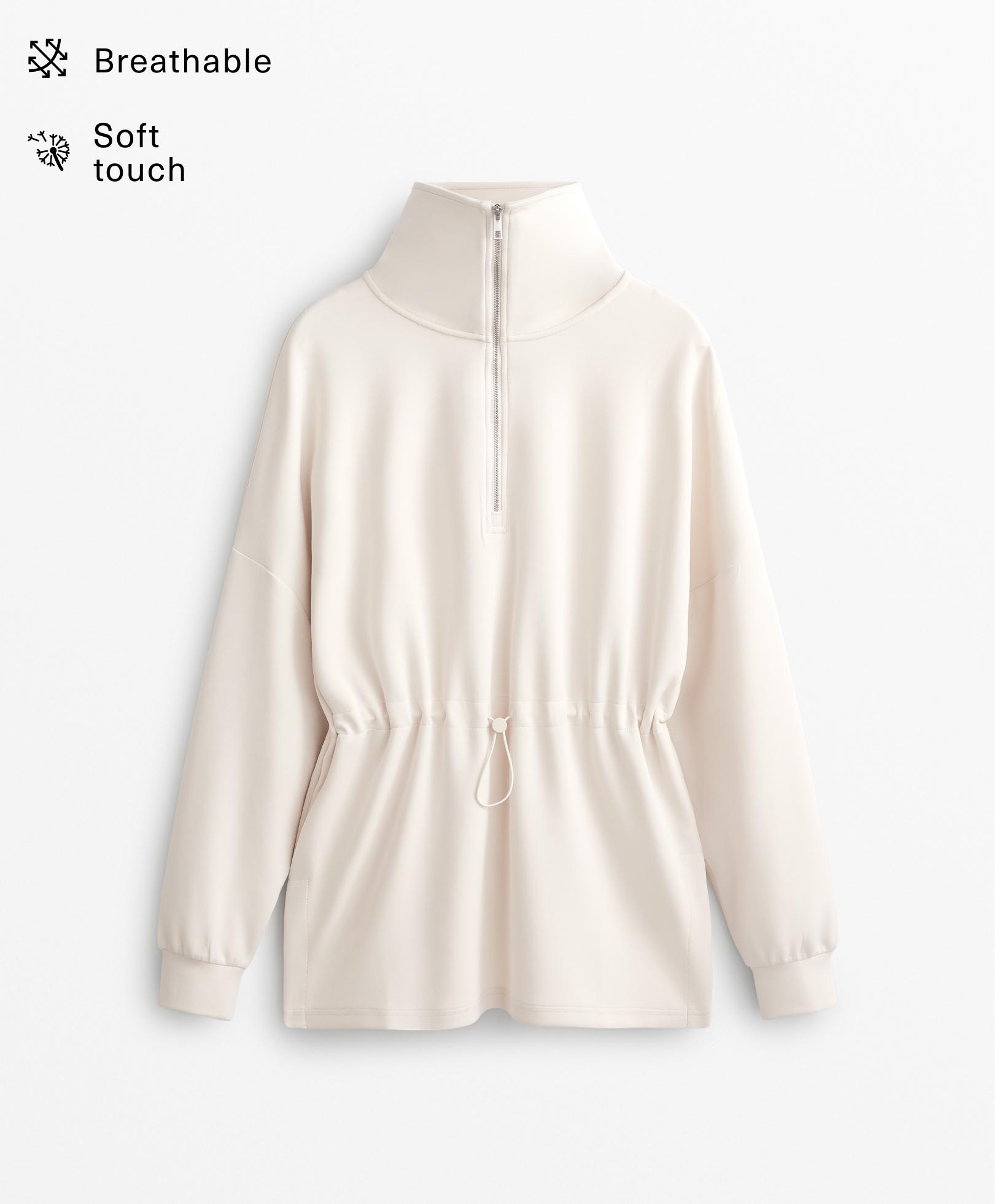 Half-zip sweatshirt with modal