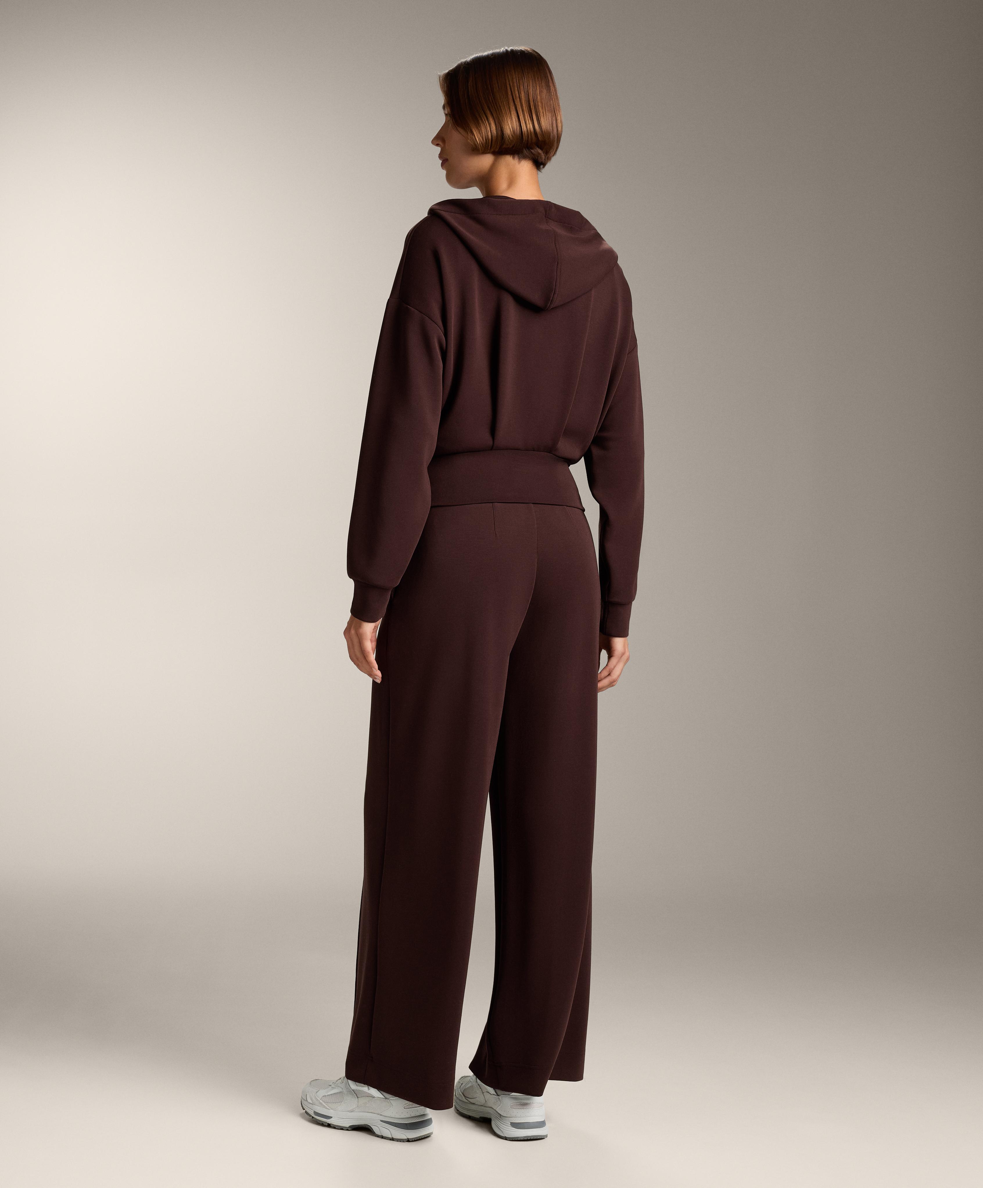 Burgundy crease straight-leg total look with modal - Sale