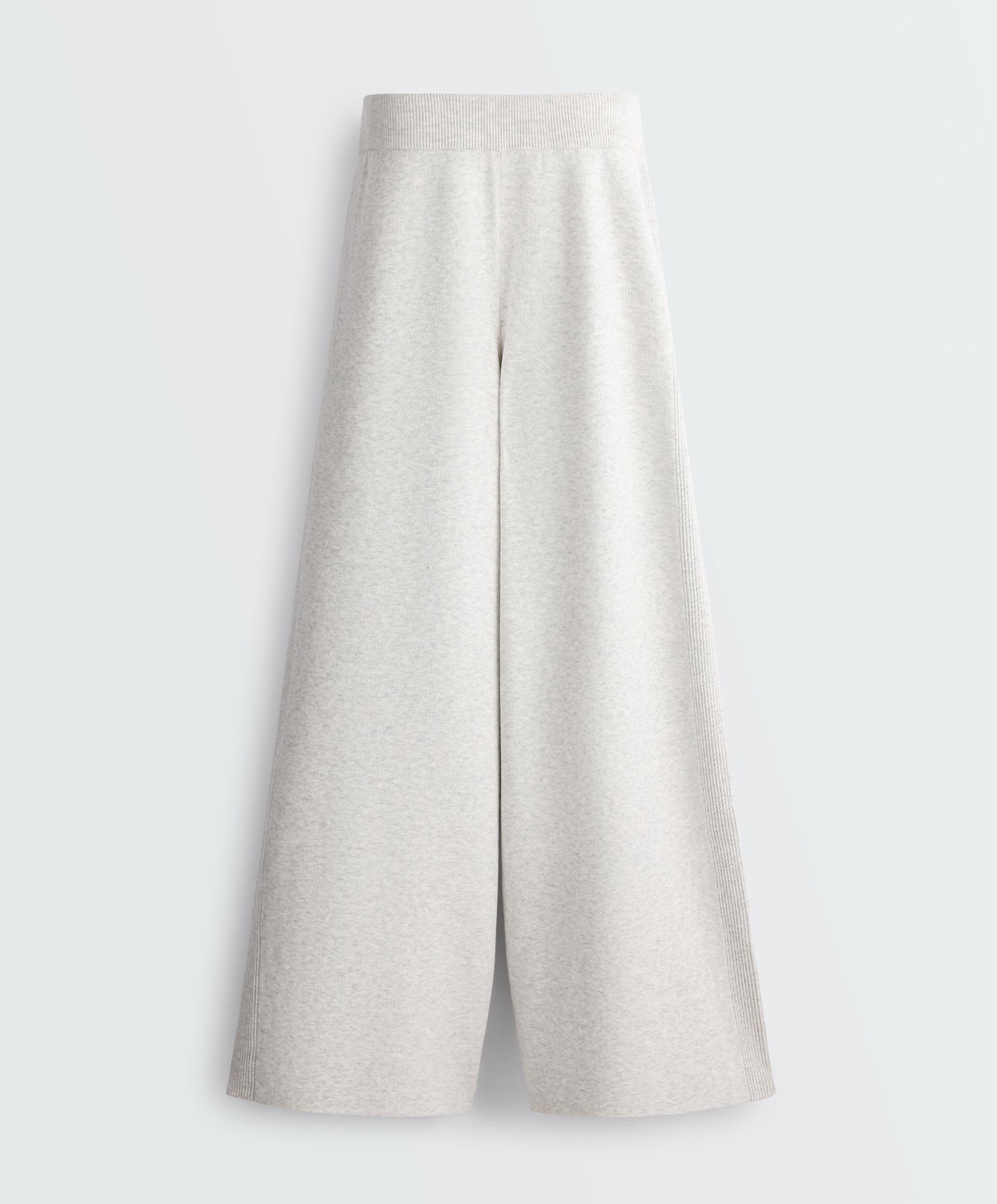 Wide-leg straight trousers with side rib — ICE                  