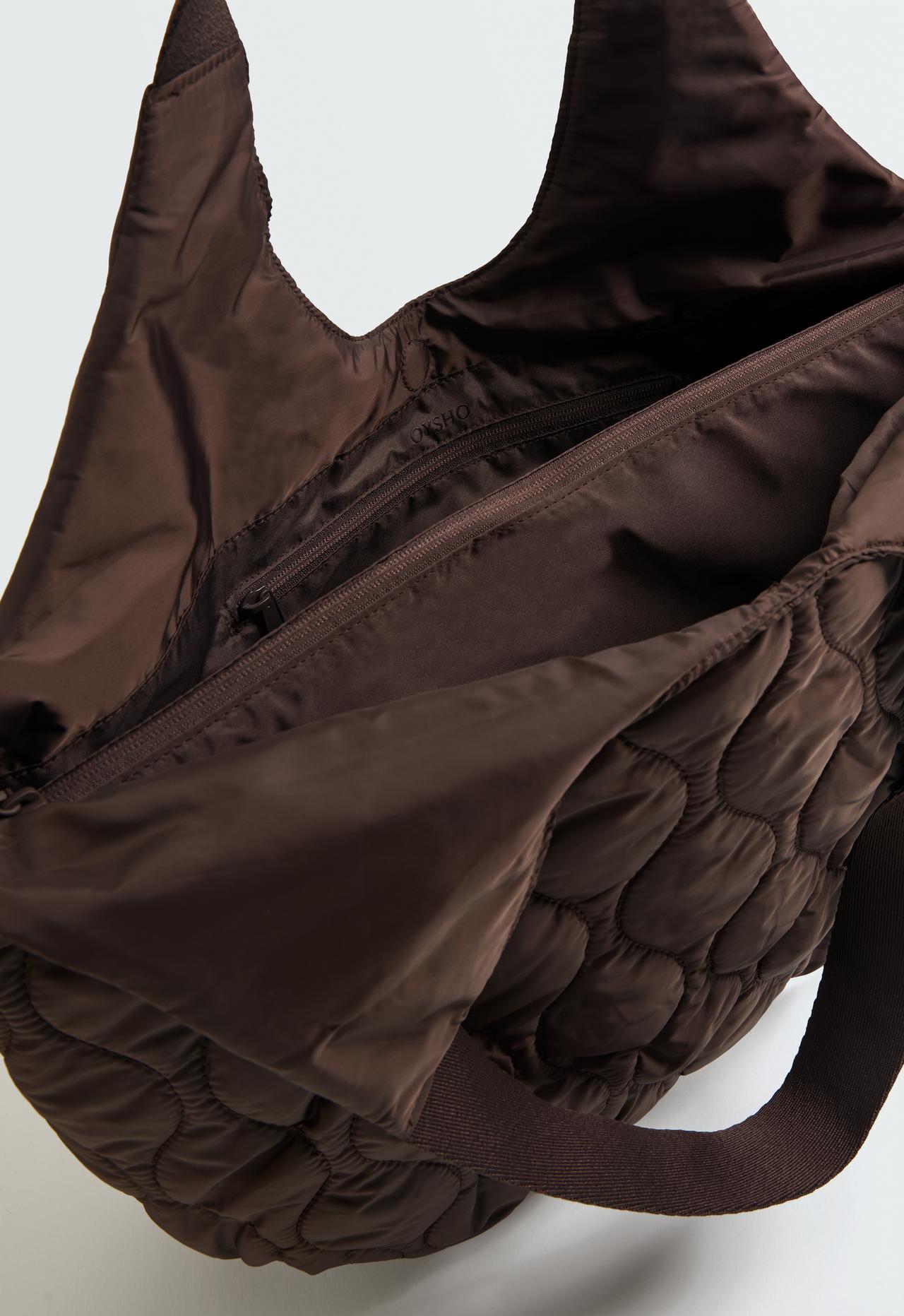 Quilted shopper bag — BROWN