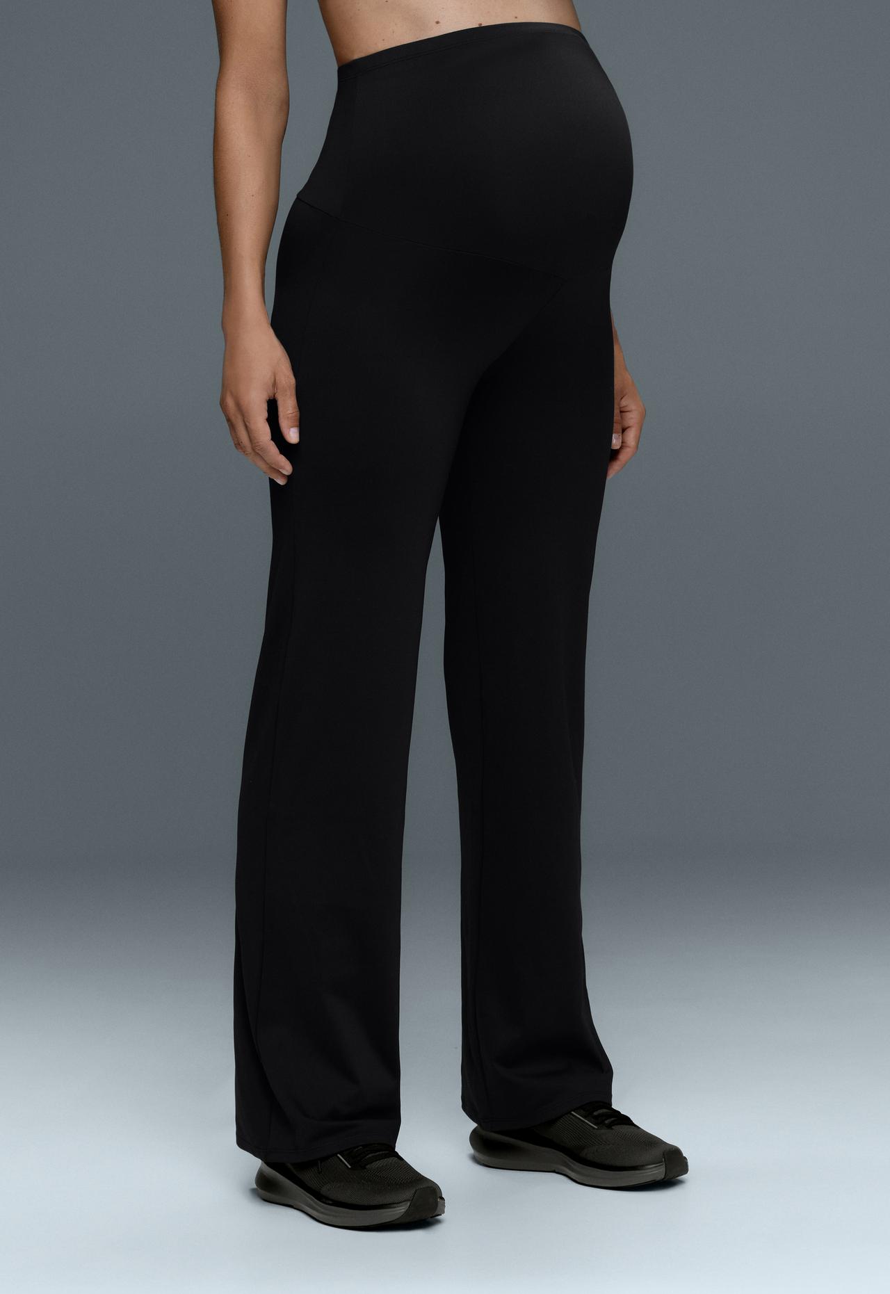 Comfortlux maternity straight-leg trousers — BLACK