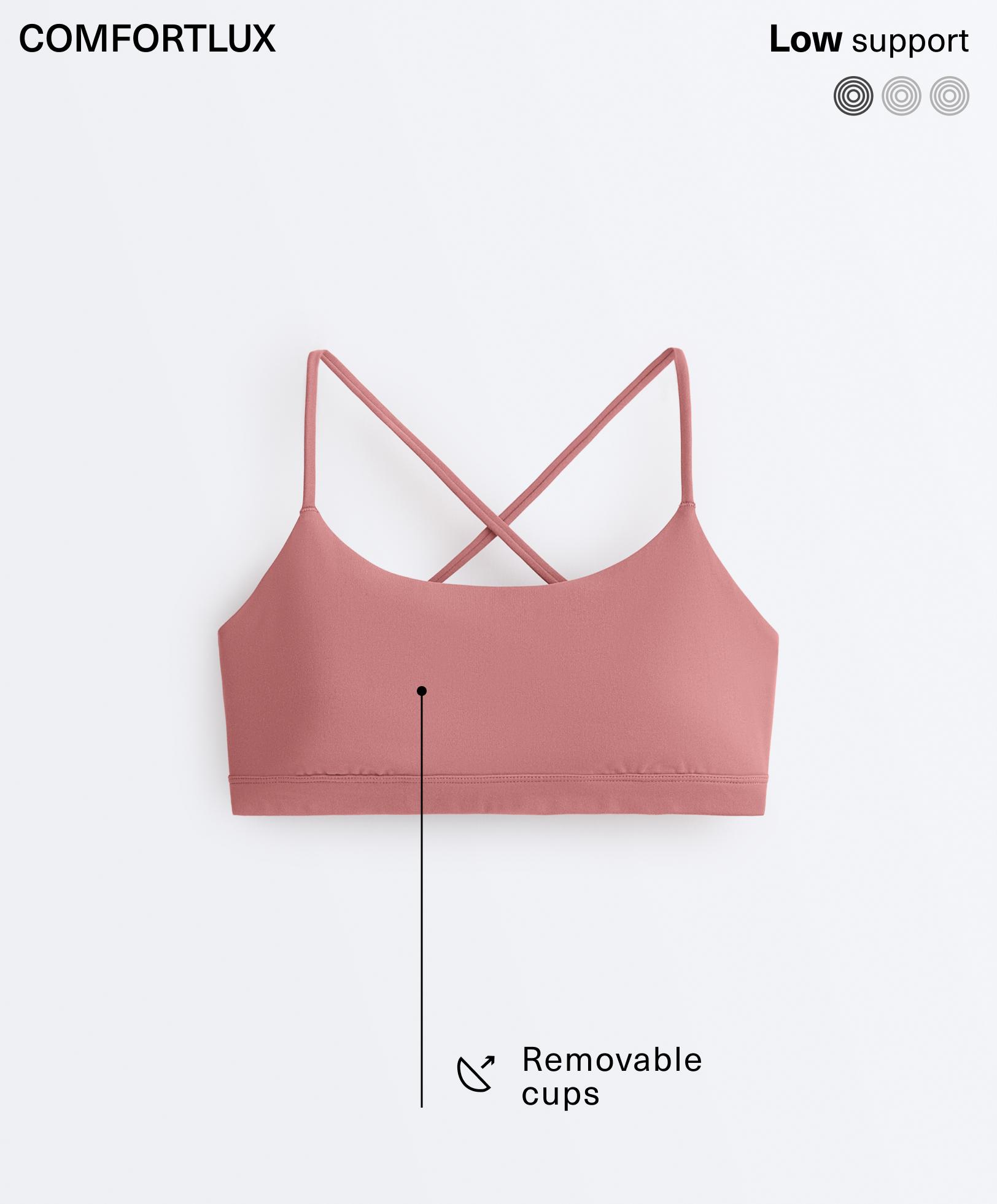 Low-support Comfortlux sports bra with straps — PALE PINK