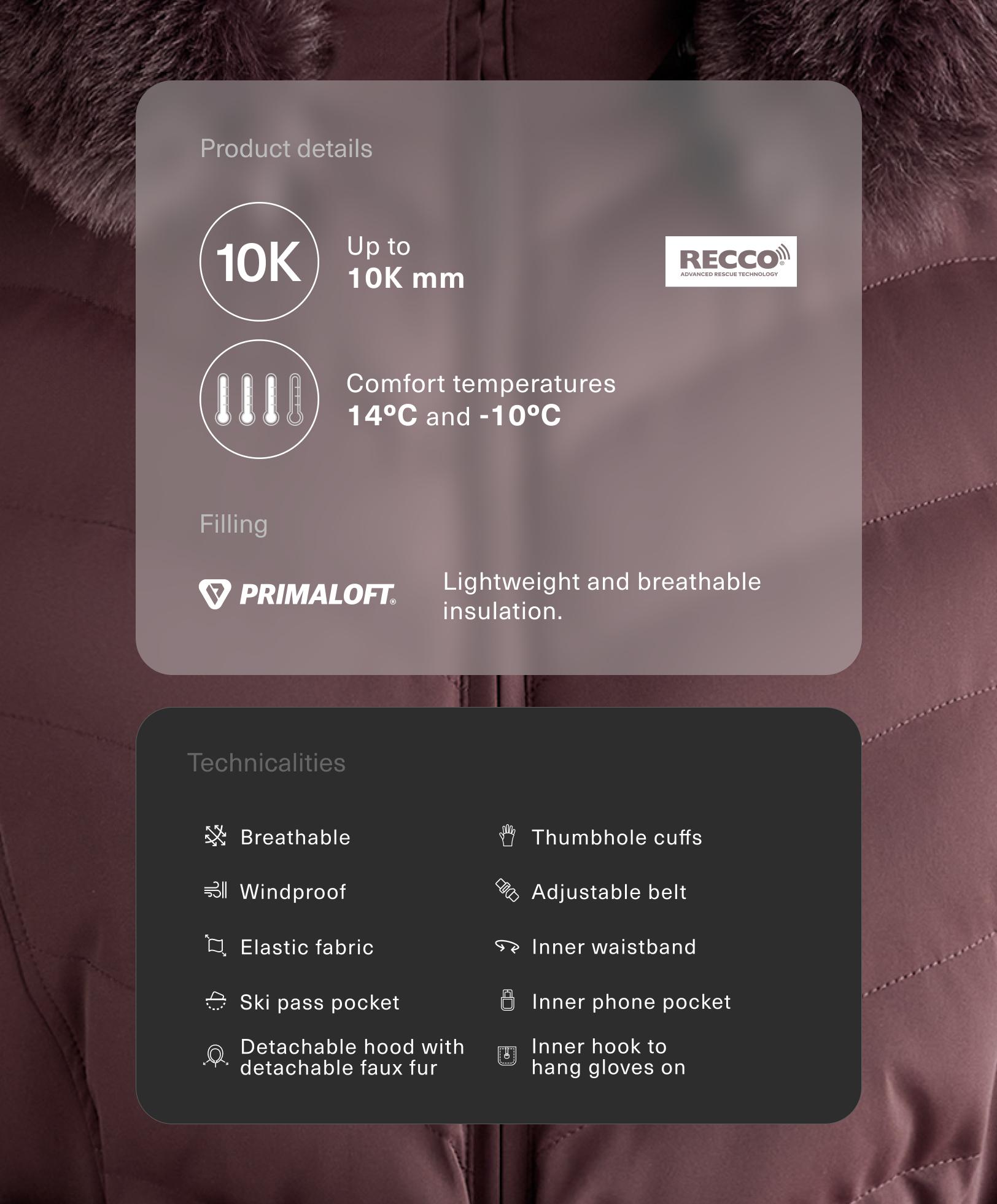 Водостойкая очень облегающая куртка Primaloft® SKI Водостойкая очень облегающая куртка Primaloft® SKI