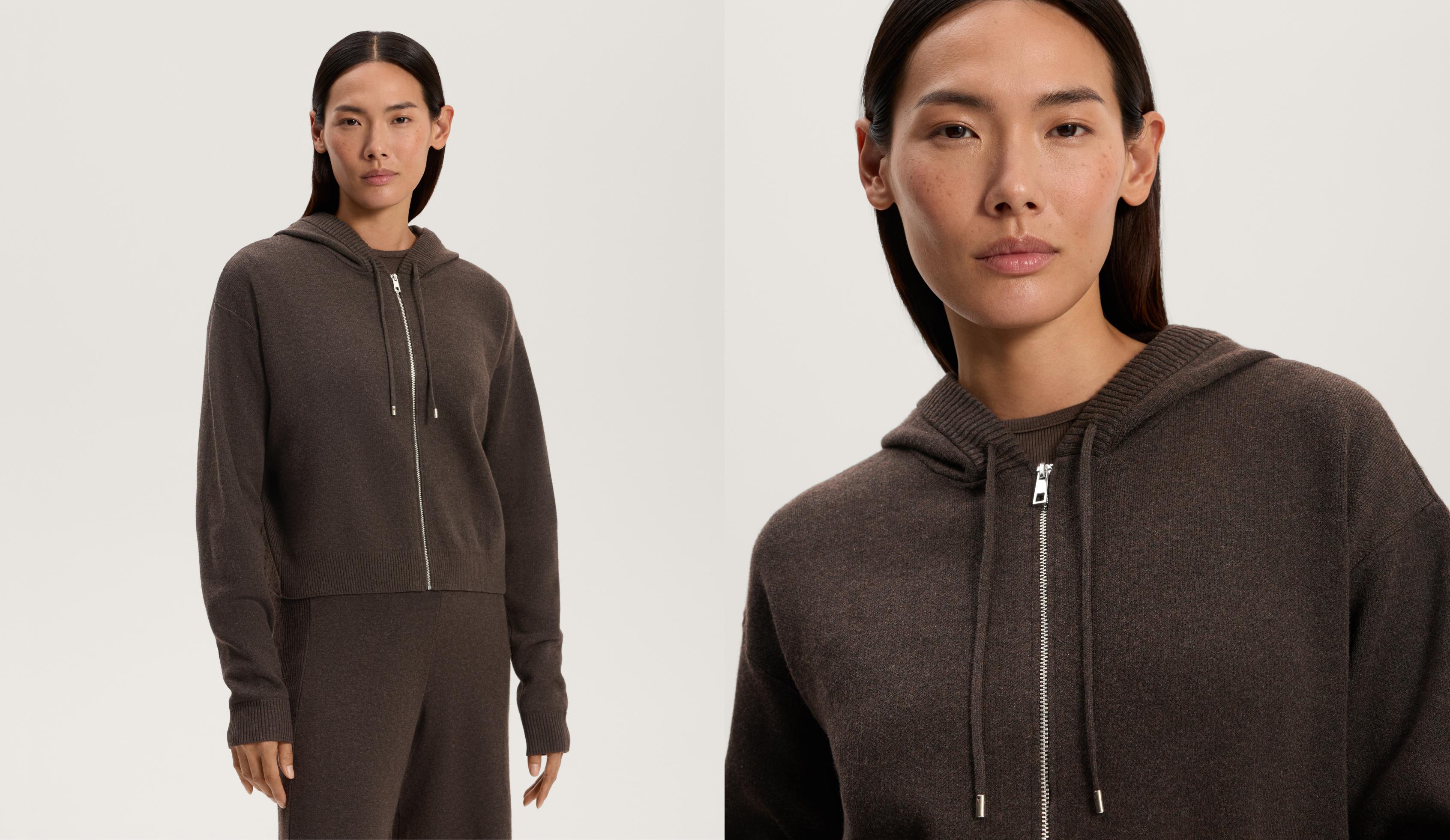 Hooded knit jacket