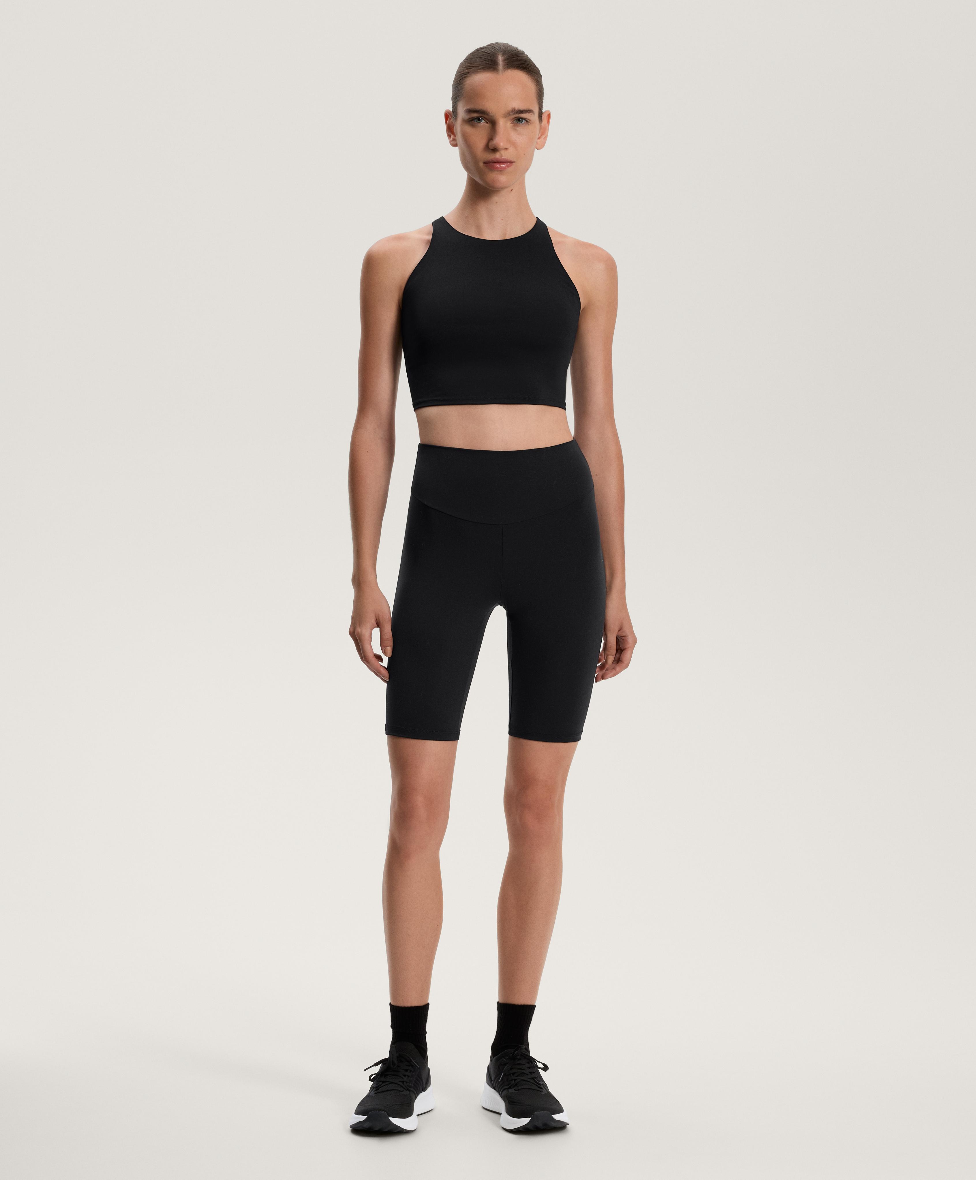 Comfortlux high-waisted 25cm biker leggings — BLACK