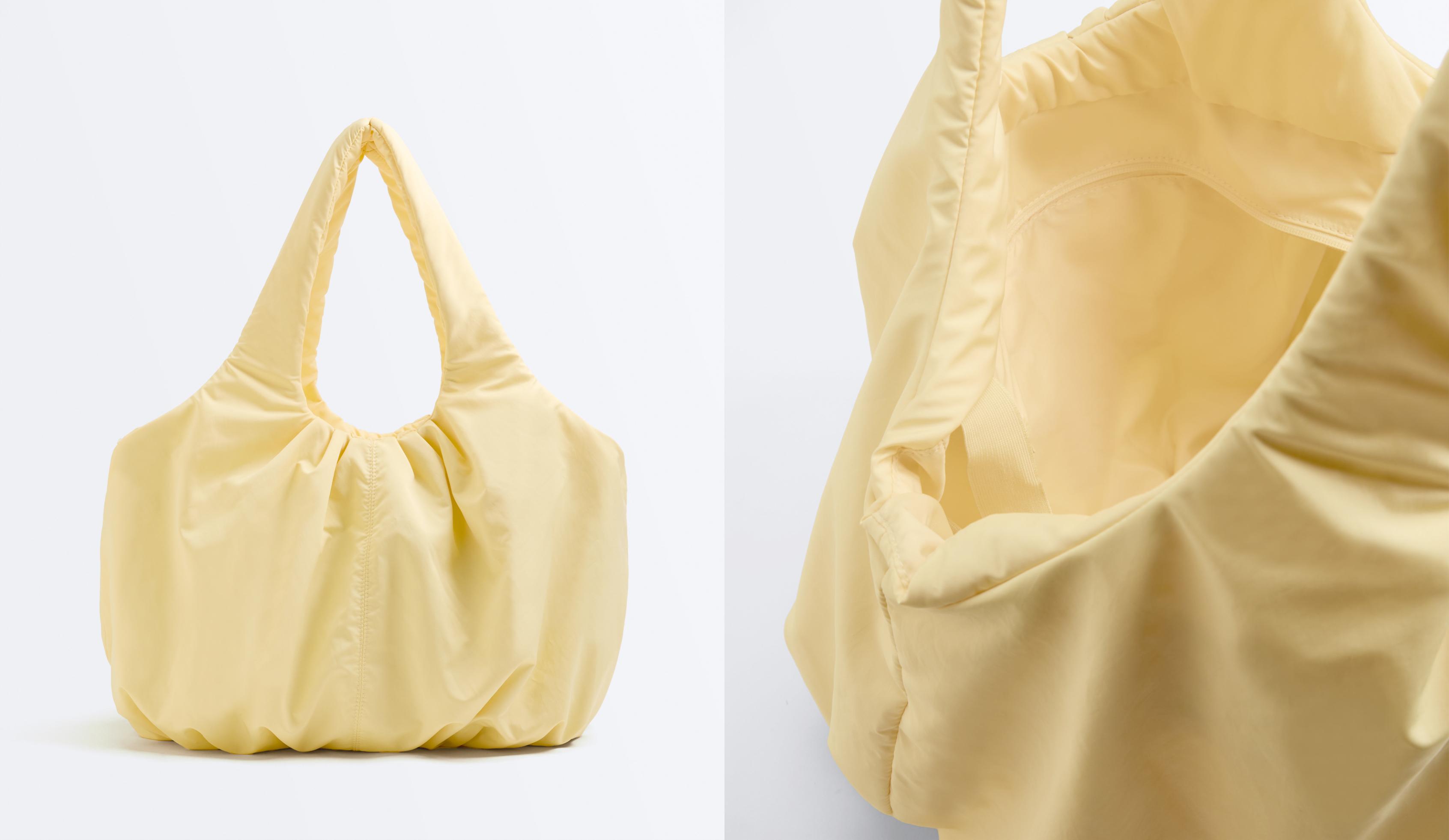 Gathered shopper bag — YELLOW