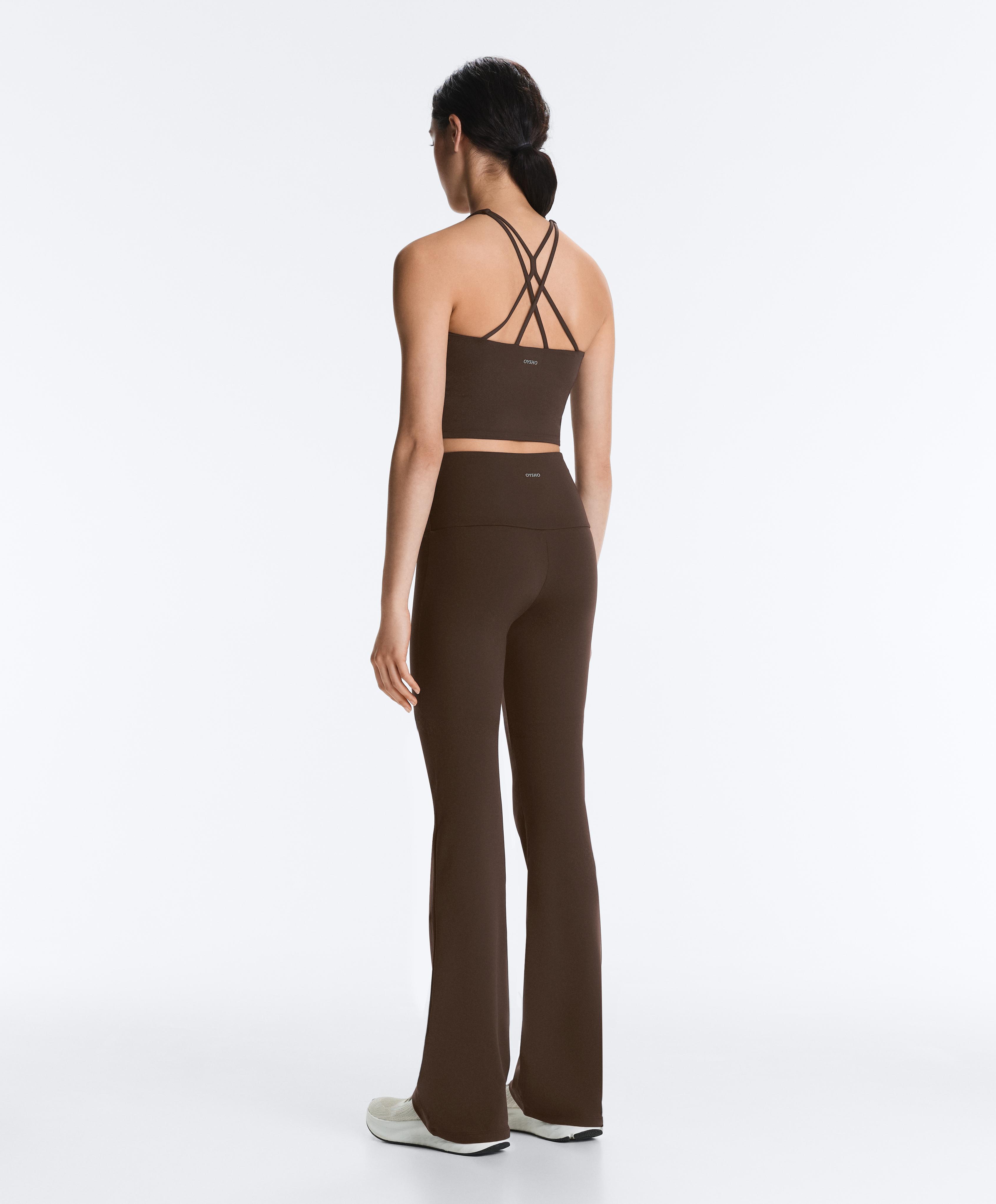 High-rise Comfortlux flare trousers — DARK BROWN