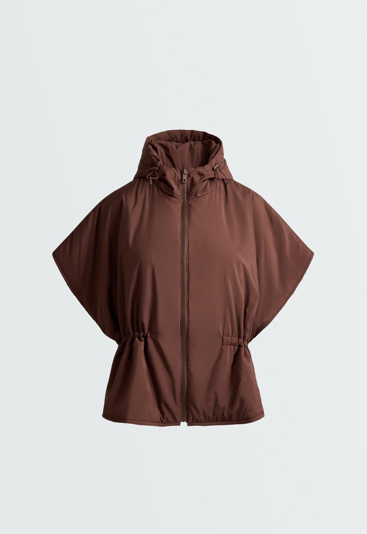 Cape-style padded gilet — CHOCOLATE      