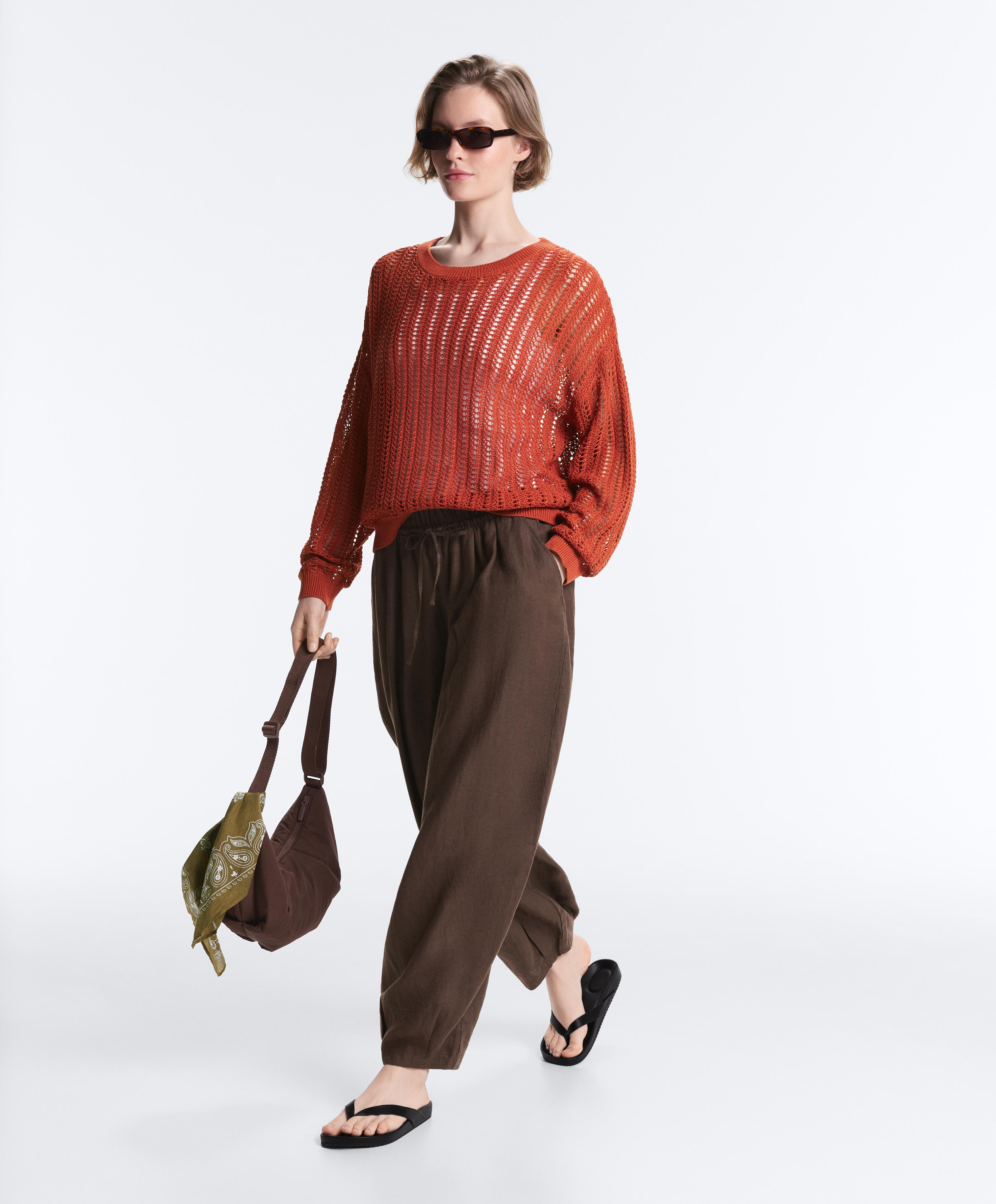 Strickpullover mit Lochmuster Rib Strickpullover mit Lochmuster Rib