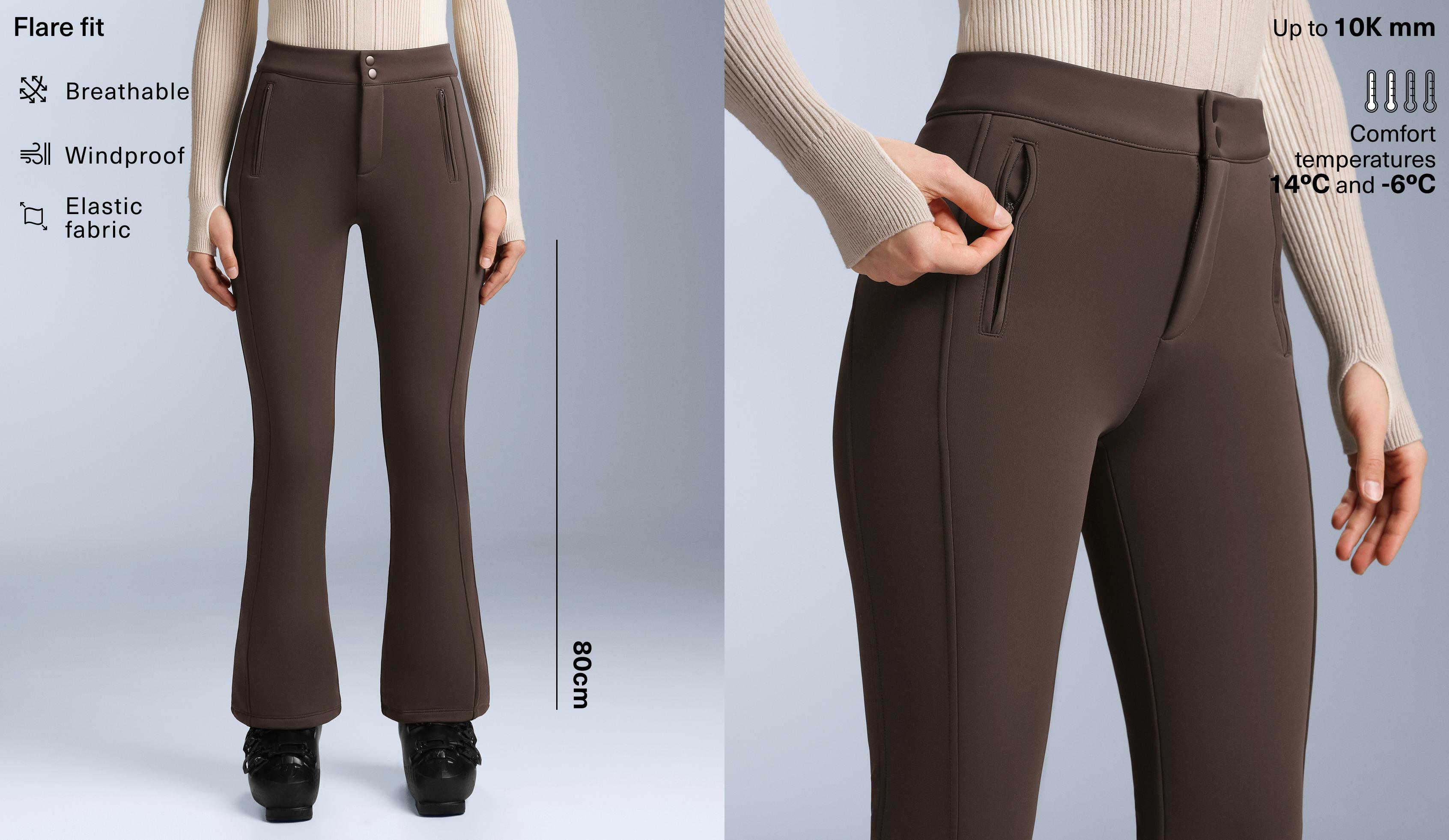 Water-resistant stretch flare SKI trousers