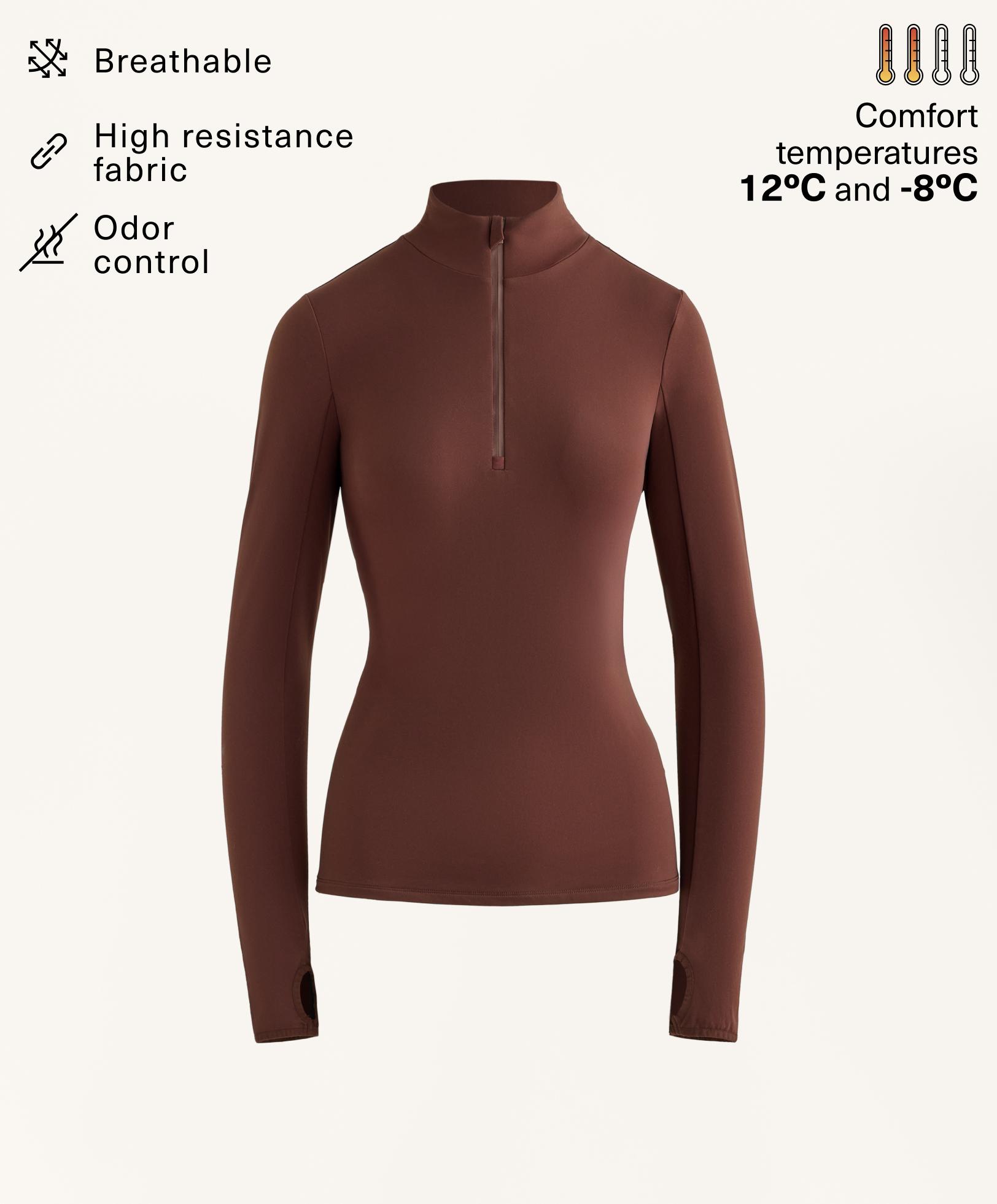 Термофутболка Base Layer с молнией до середины груди