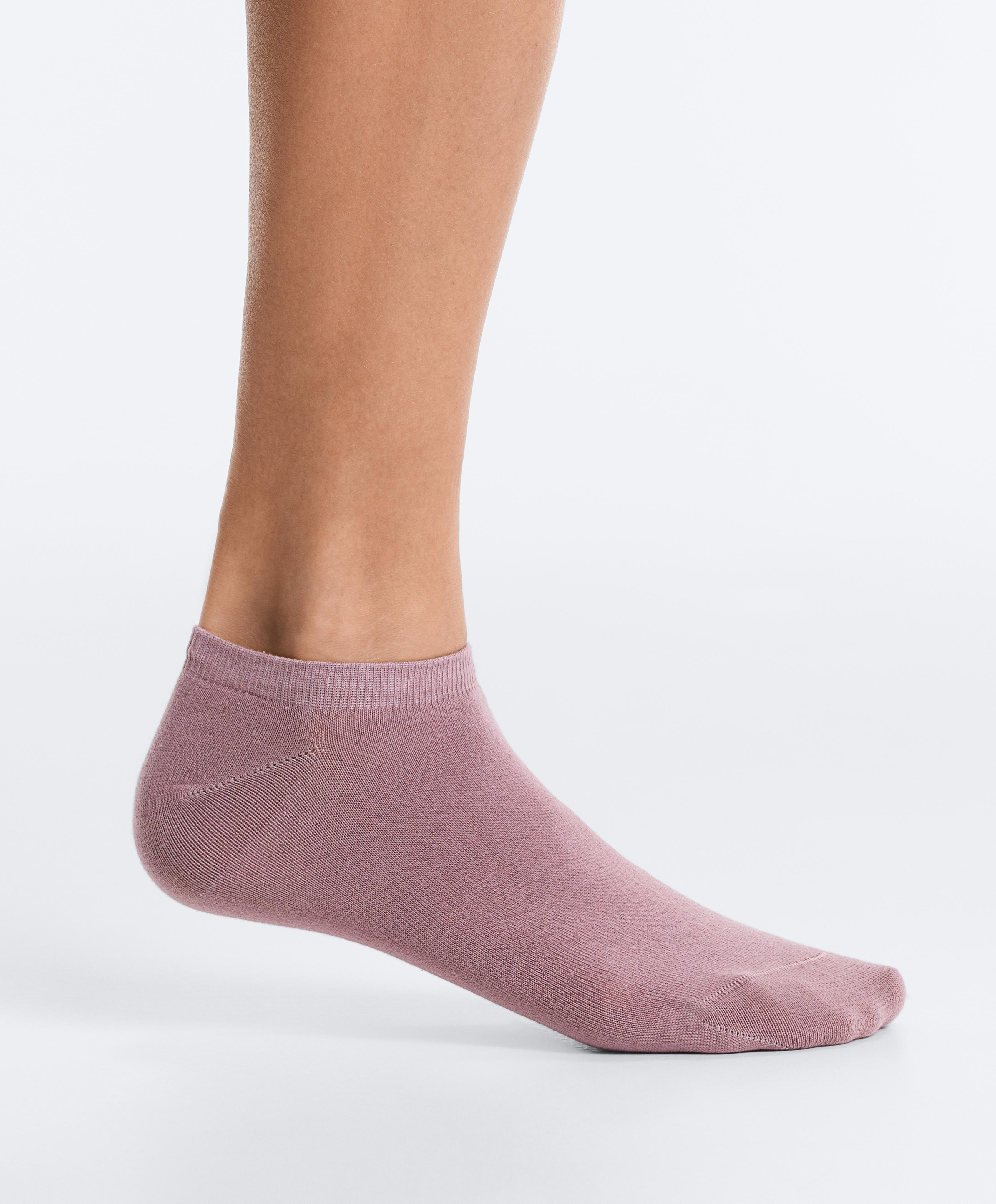 5 pairs of cotton blend sneaker socks — VINTAGE PINK