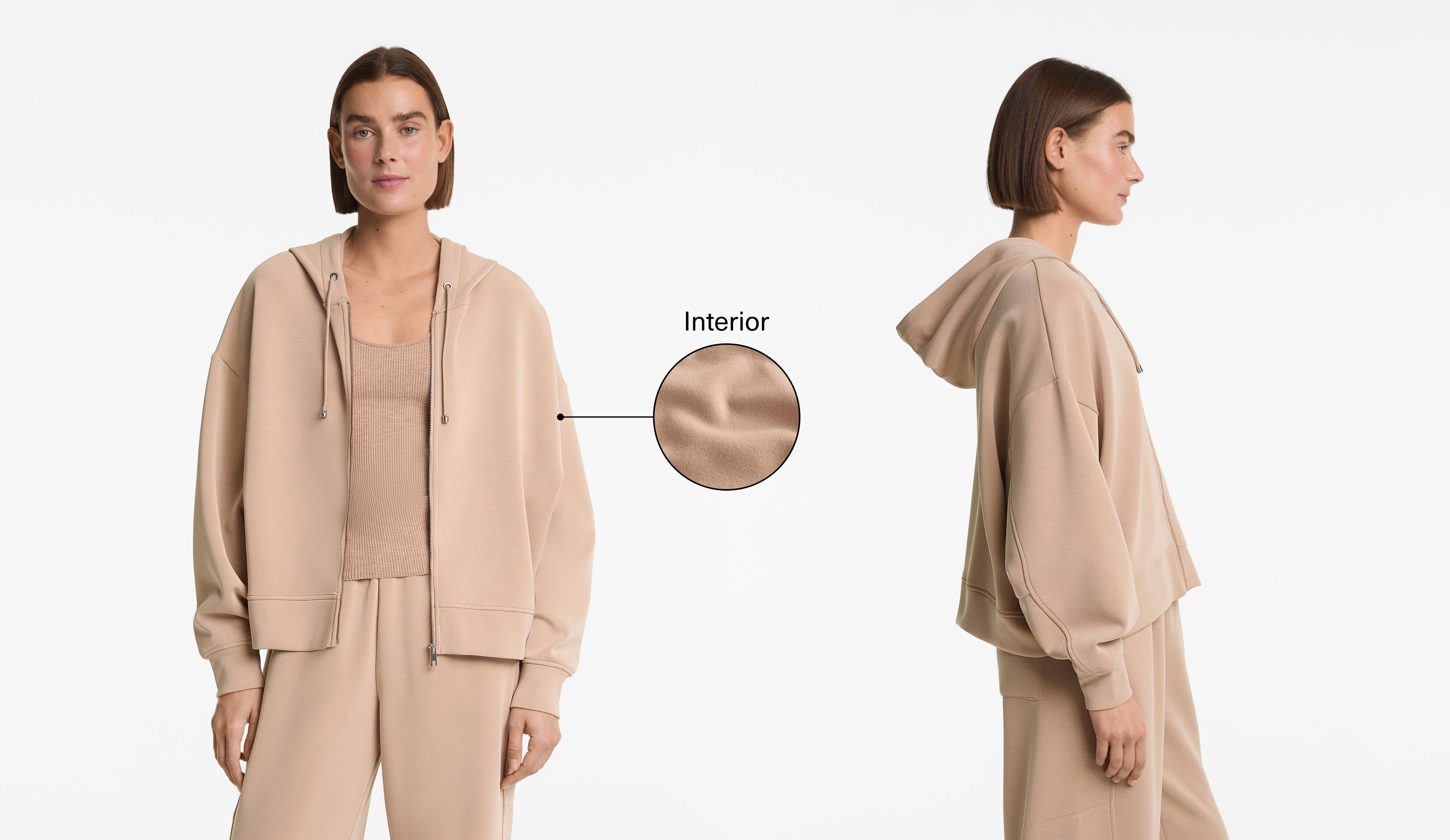 Brushed soft-touch jacket with modal